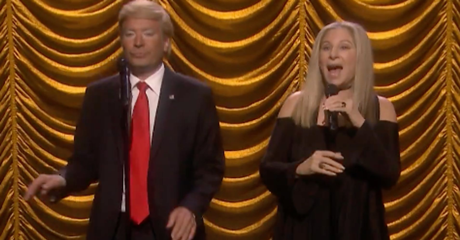 Barbra Streisand Mocks Donald Trump In Yuge Jimmy Fallon Duet Huffpost