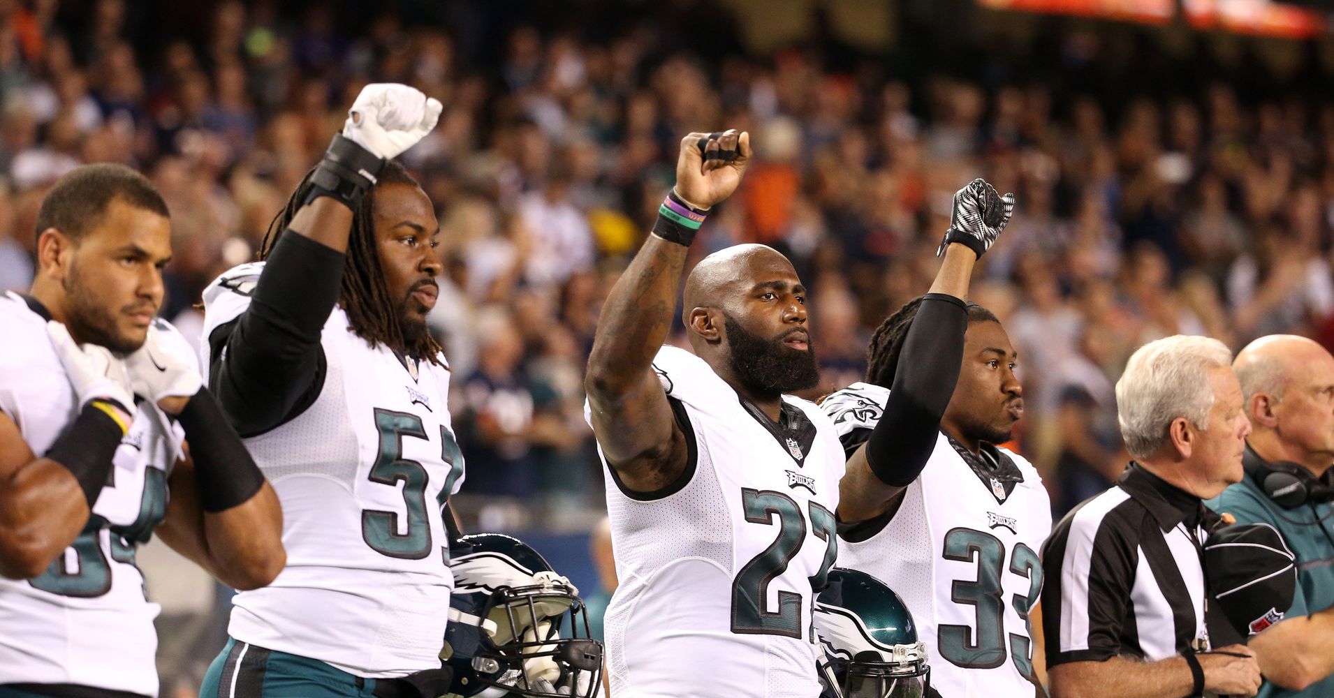 Philadelphia Eagles Players Raise Fists During National Anthem HuffPost