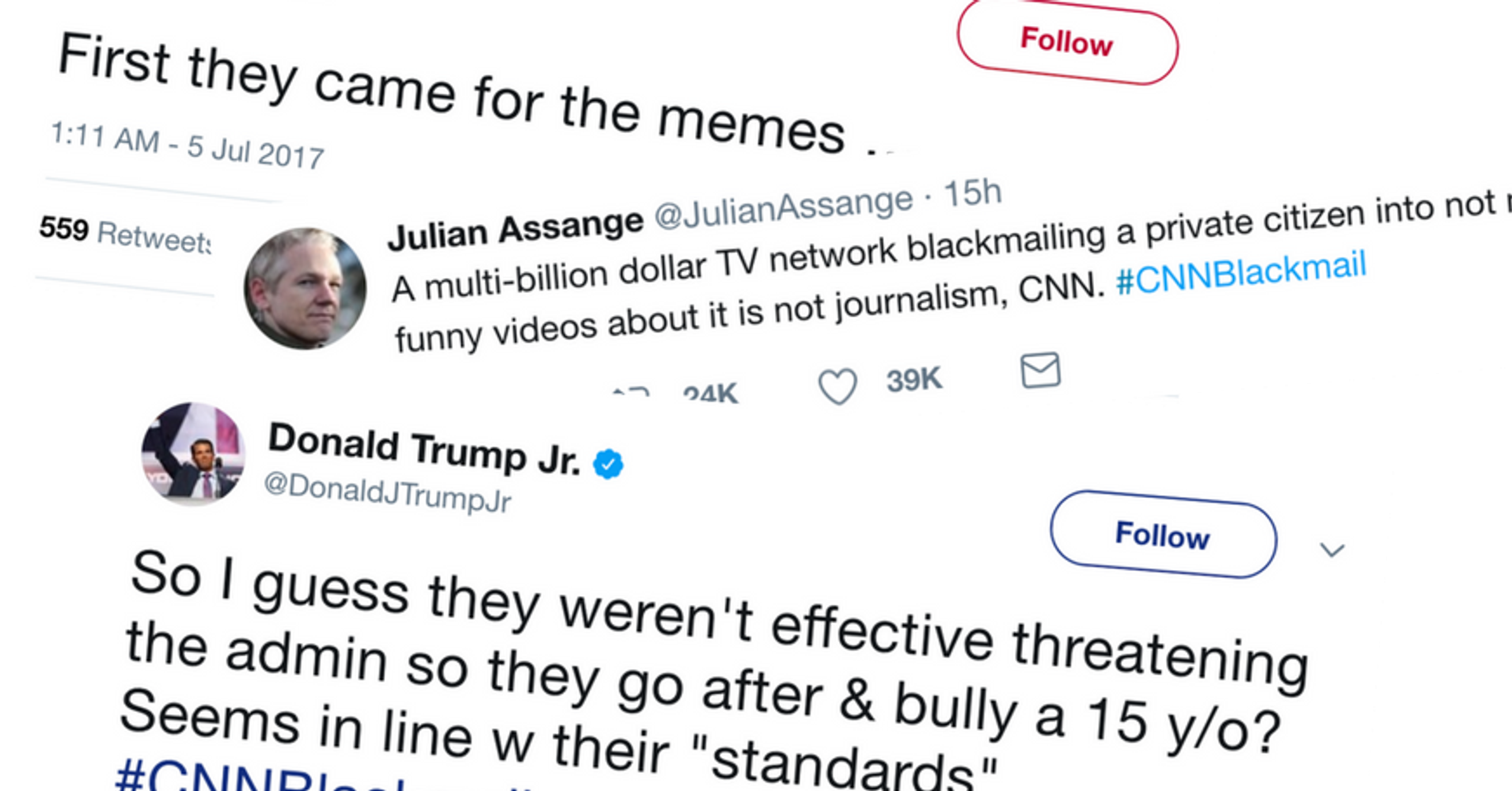 Twitterverse In Tumult After Trump Meme Maker Apologizes Cnn Accused Of Blackmail Huffpost