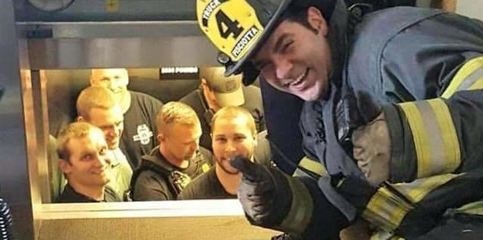 firefighters-are-happy-to-rescue-12-police-officers-stuck-inside