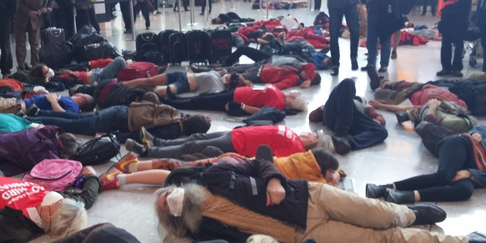 Heathrow Airport 'Mass Die-In' Protests Against Climate Impact Of Expansion Plans