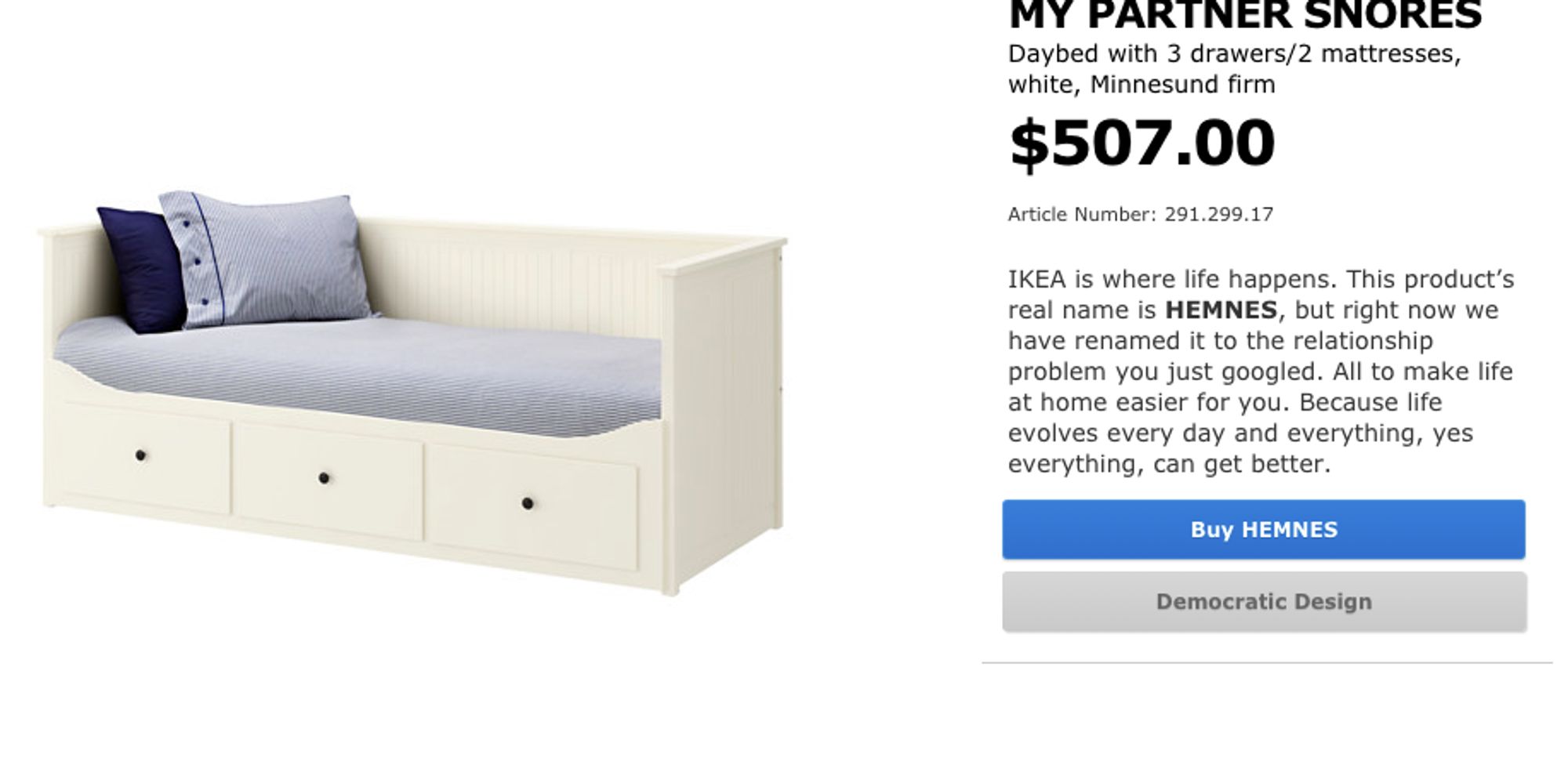 IKEA ReBrands Furniture With Brutally Honest Names In Honour Of All