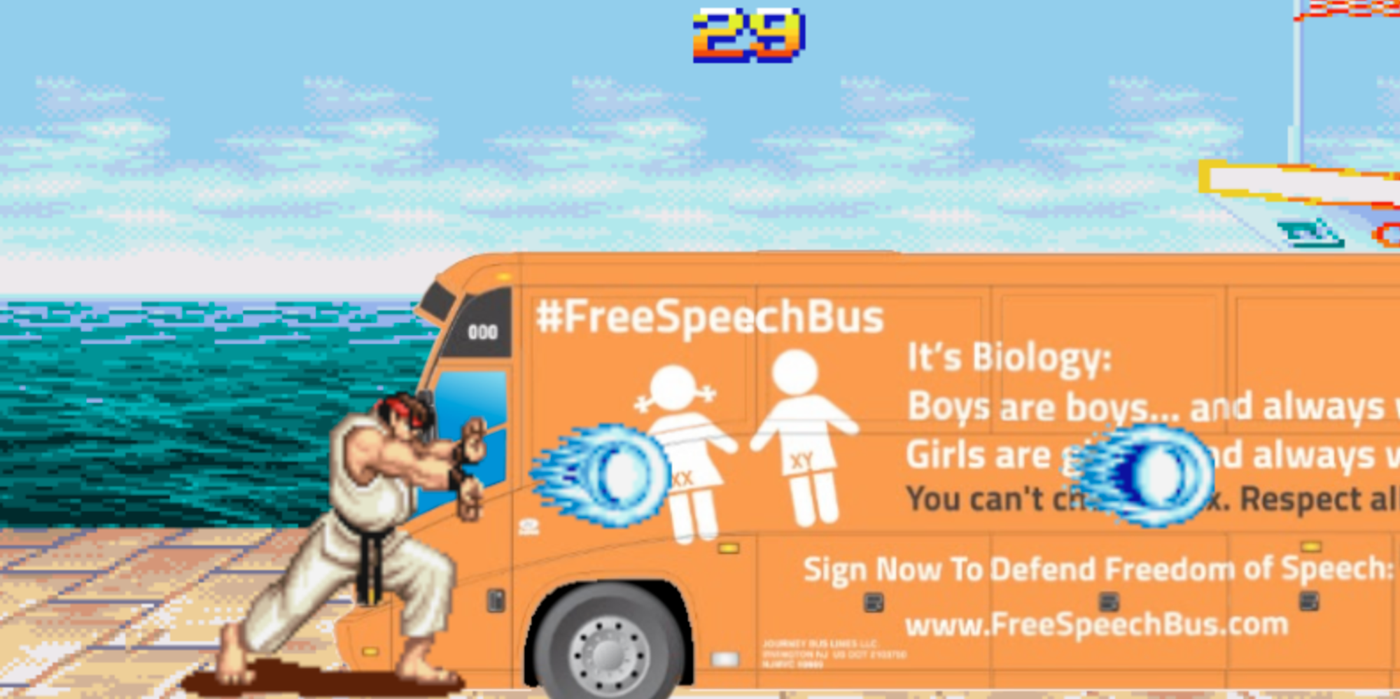 Video Game Lets Players Go Berserk On Controversial AntiTrans Bus