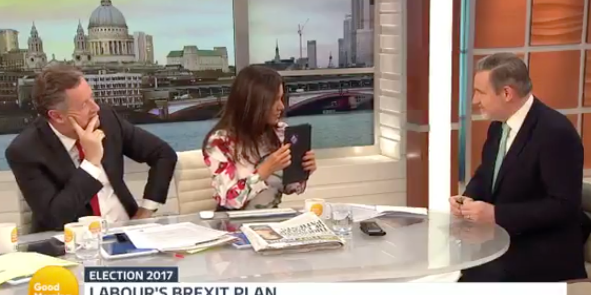 Labour's Barry Gardiner Left Red-Faced After GMB's Susanna Reid Reveals 'Remain' Logo On His iPad