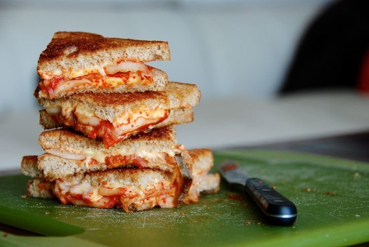 <strong>Get the <a href="http://food52.com/recipes/25339-kimchi-grilled-cheese" target="_blank">Kimchi Grilled Cheese recipe</a> from cynthia | two red bowls via Food52</strong>