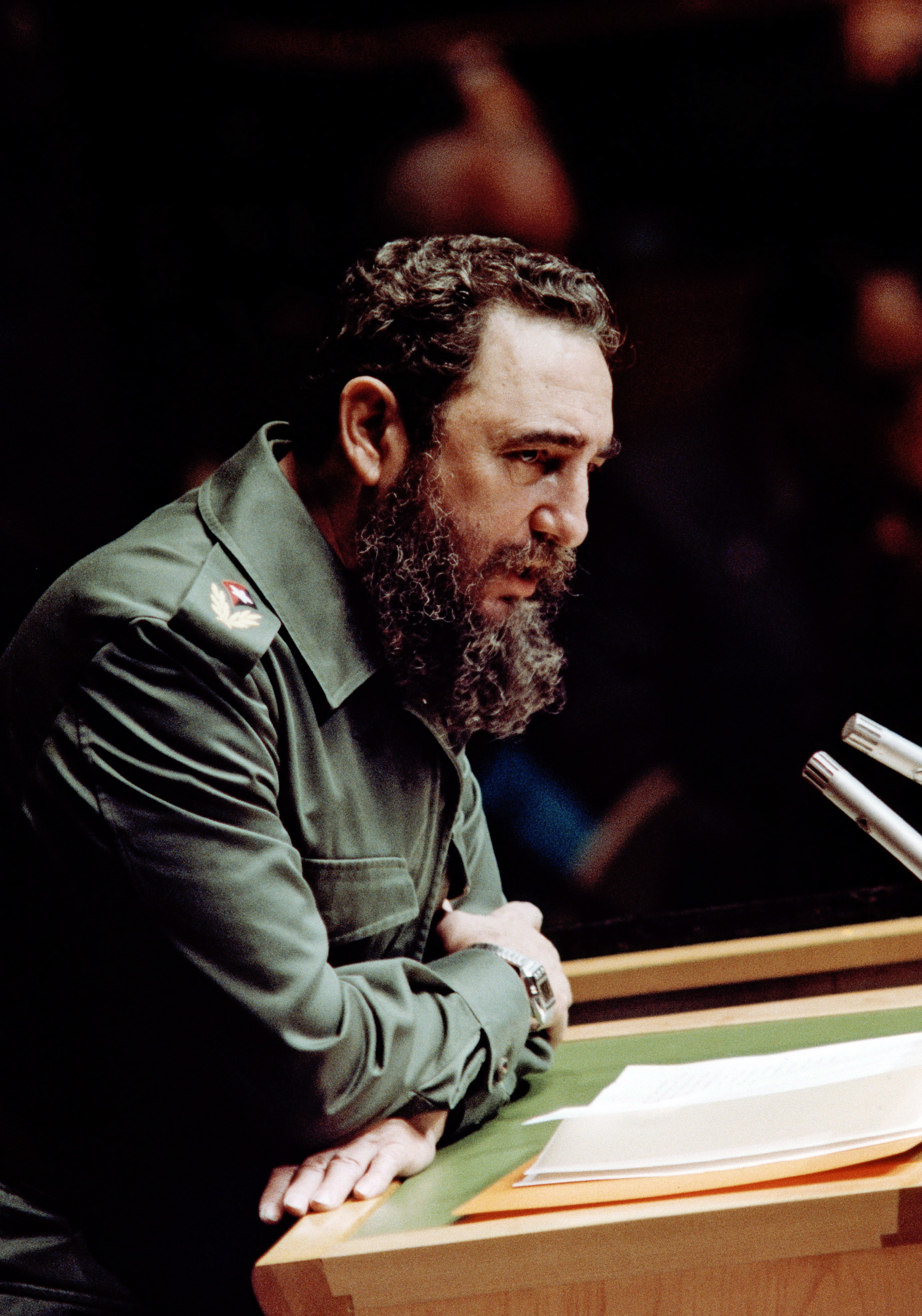 Castro addresses the United Nations General Assembly in New York in 1960.&nbsp;