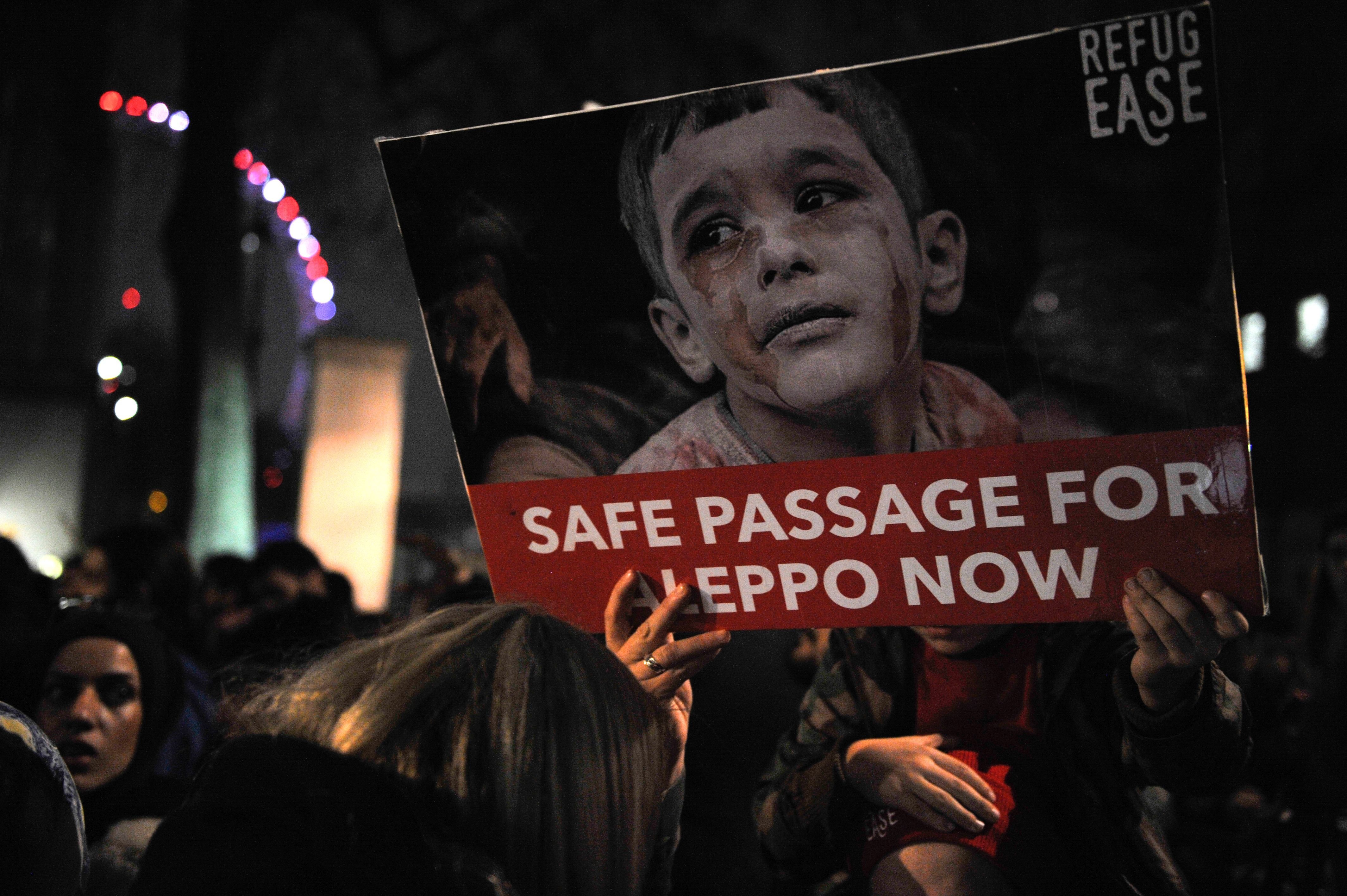 Thousands of protesters gathered outside&nbsp;the entrance to 10 Downing Street in London on Dec. 13, 2016.