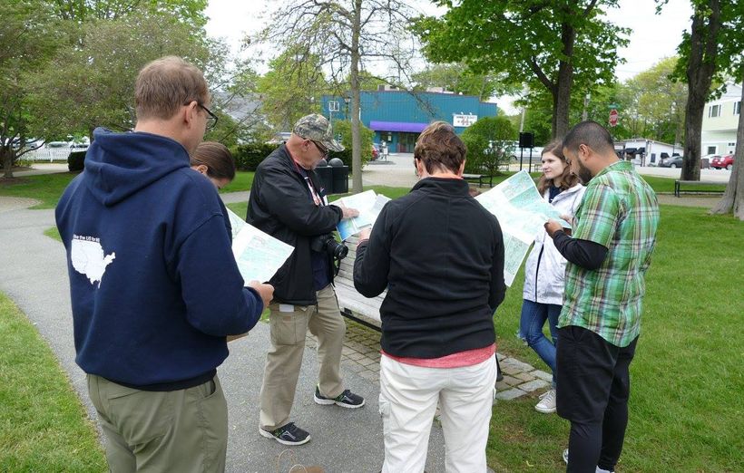 The Bike the US for MS route leaders & team review the maps for their 69 day trip across the USA.