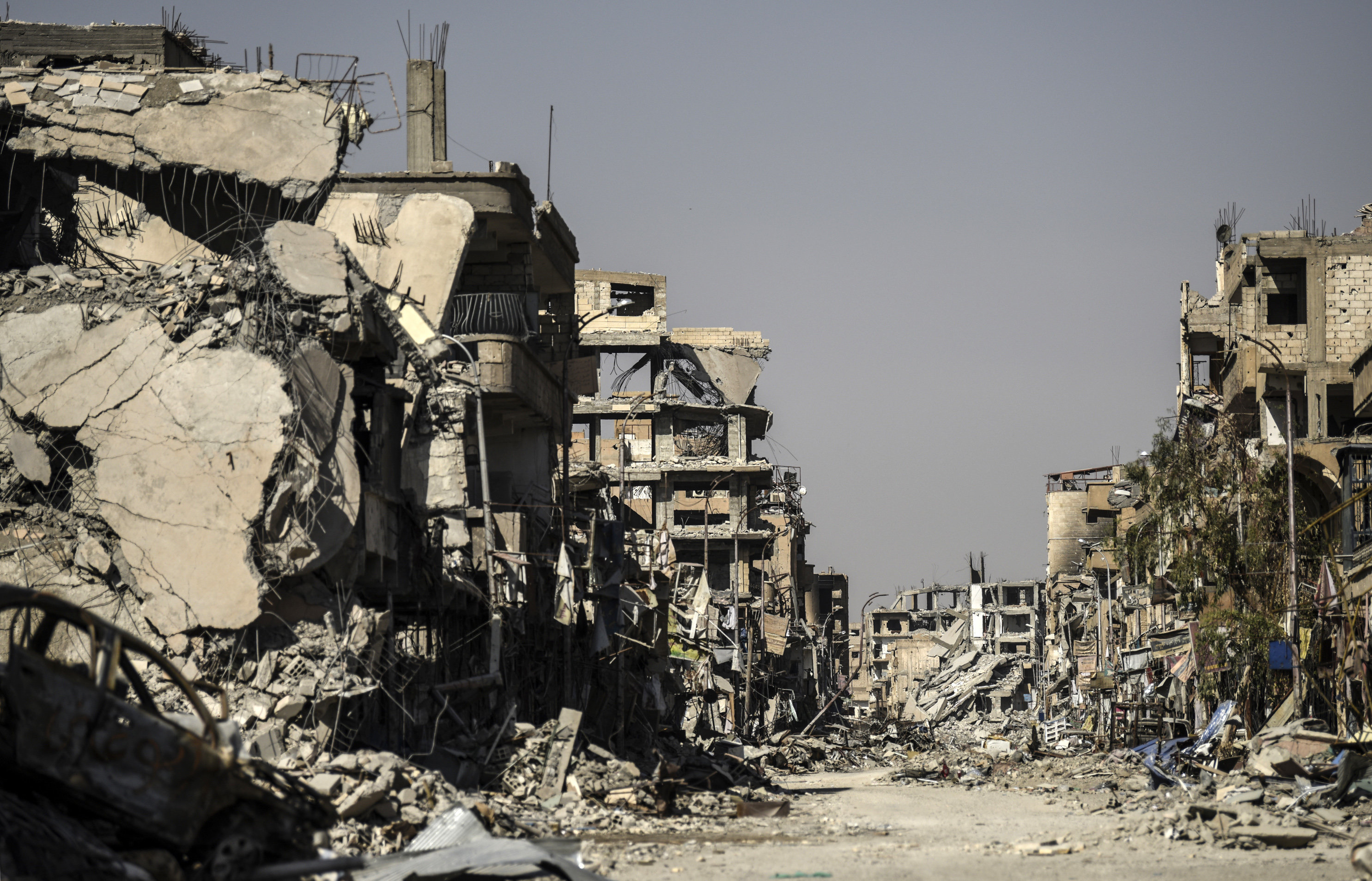<strong>A photo of heavily damaged buildings in Raqqa, which has been the scene of intense fighting for months&nbsp;</strong>