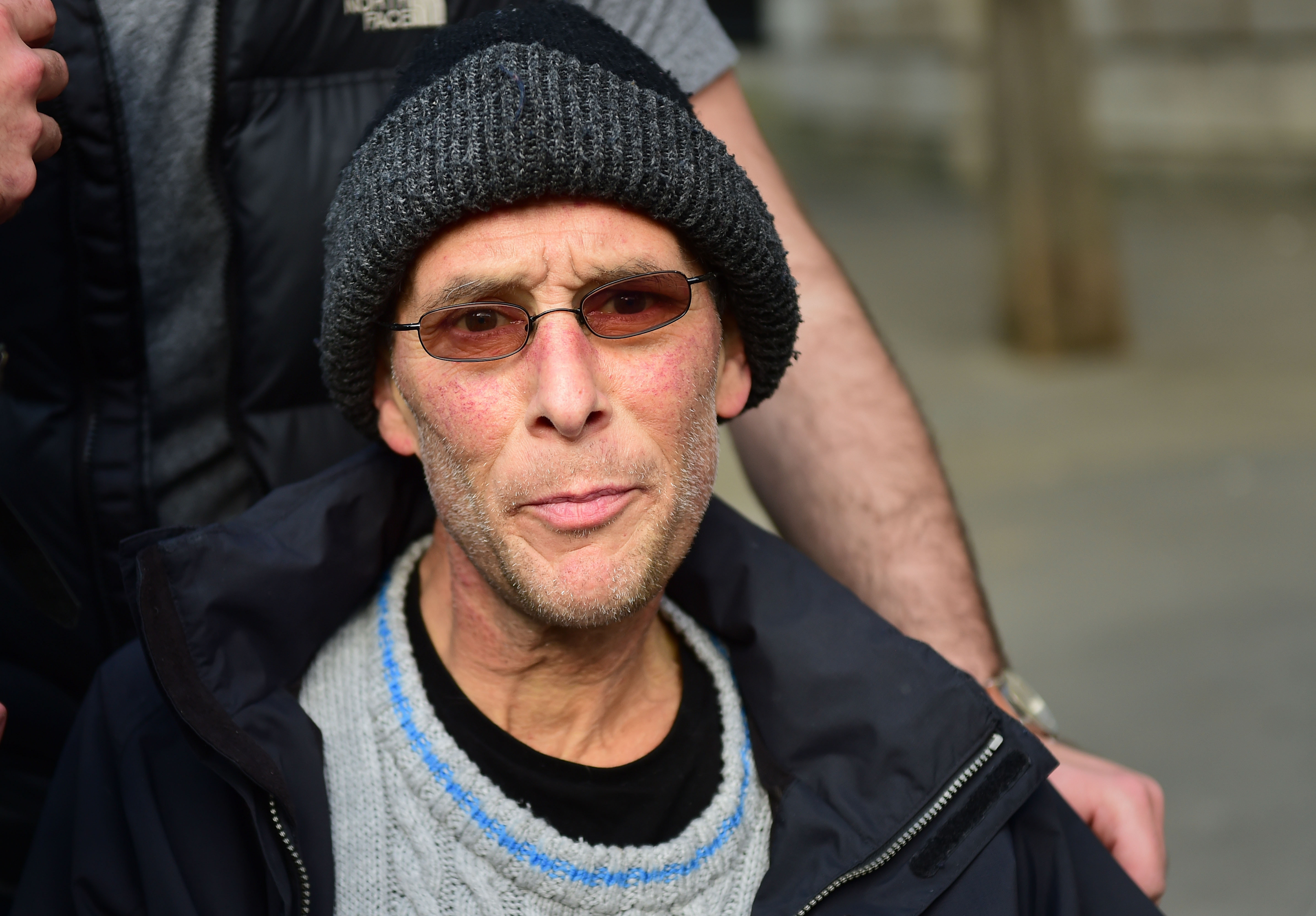 <strong>Anthony Brett outside St Bartholomew's Hospital in London in May. He was about to have a stent put in his liver to treat his cancer when he was told the procedure could not happen due to&nbsp;the cyber attack</strong>