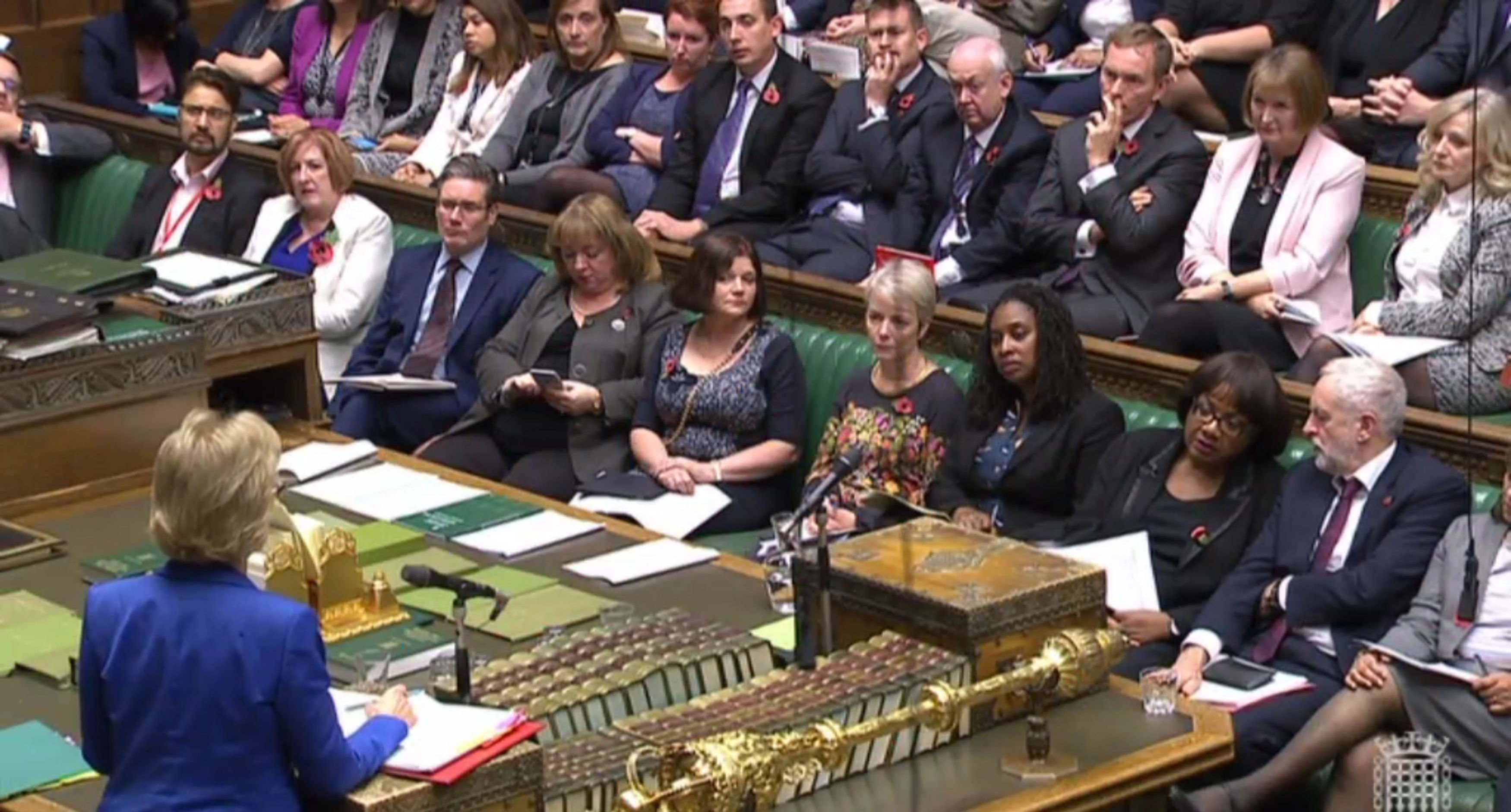 Labour benches crammed with women MPs.