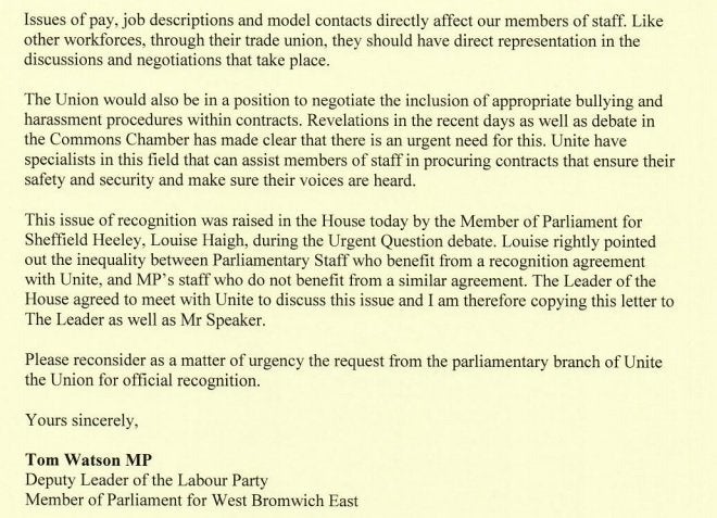 Tom Watson's letter to IPSA.