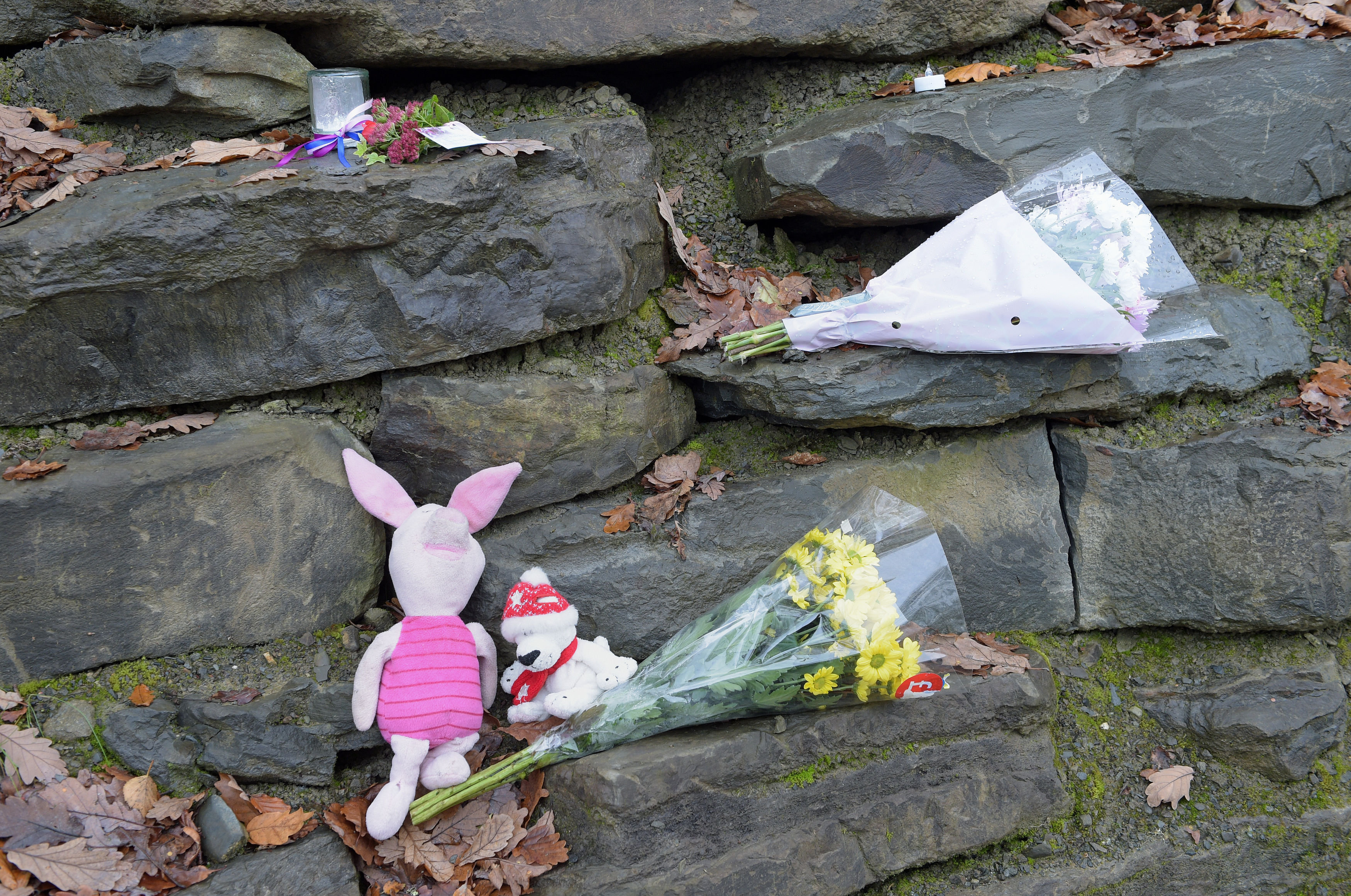 <strong>Tributes left close to the scene of the fire.</strong>