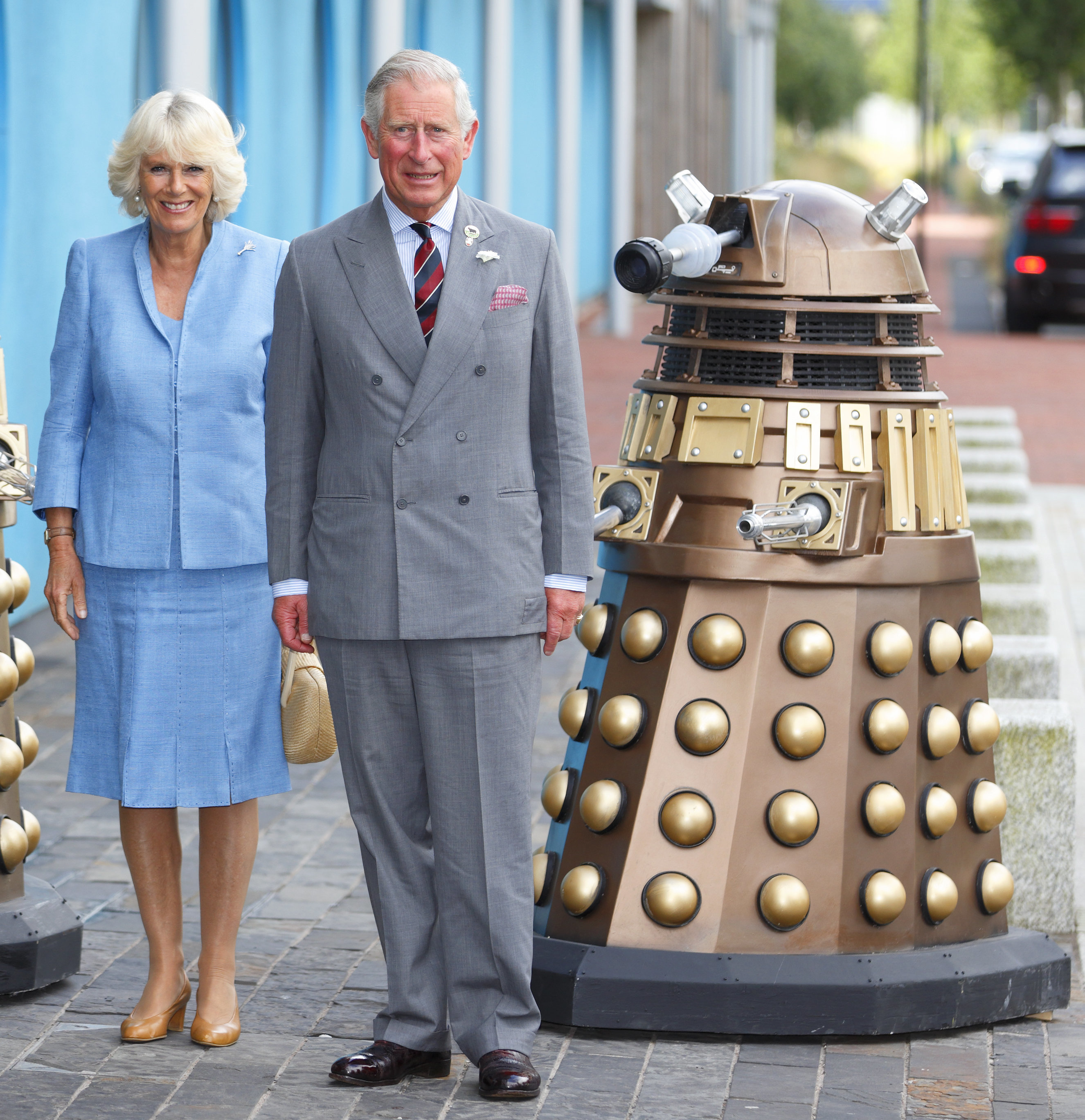 <strong>A Dalek, with Prince Charles and the Duchess of Cornwall</strong>
