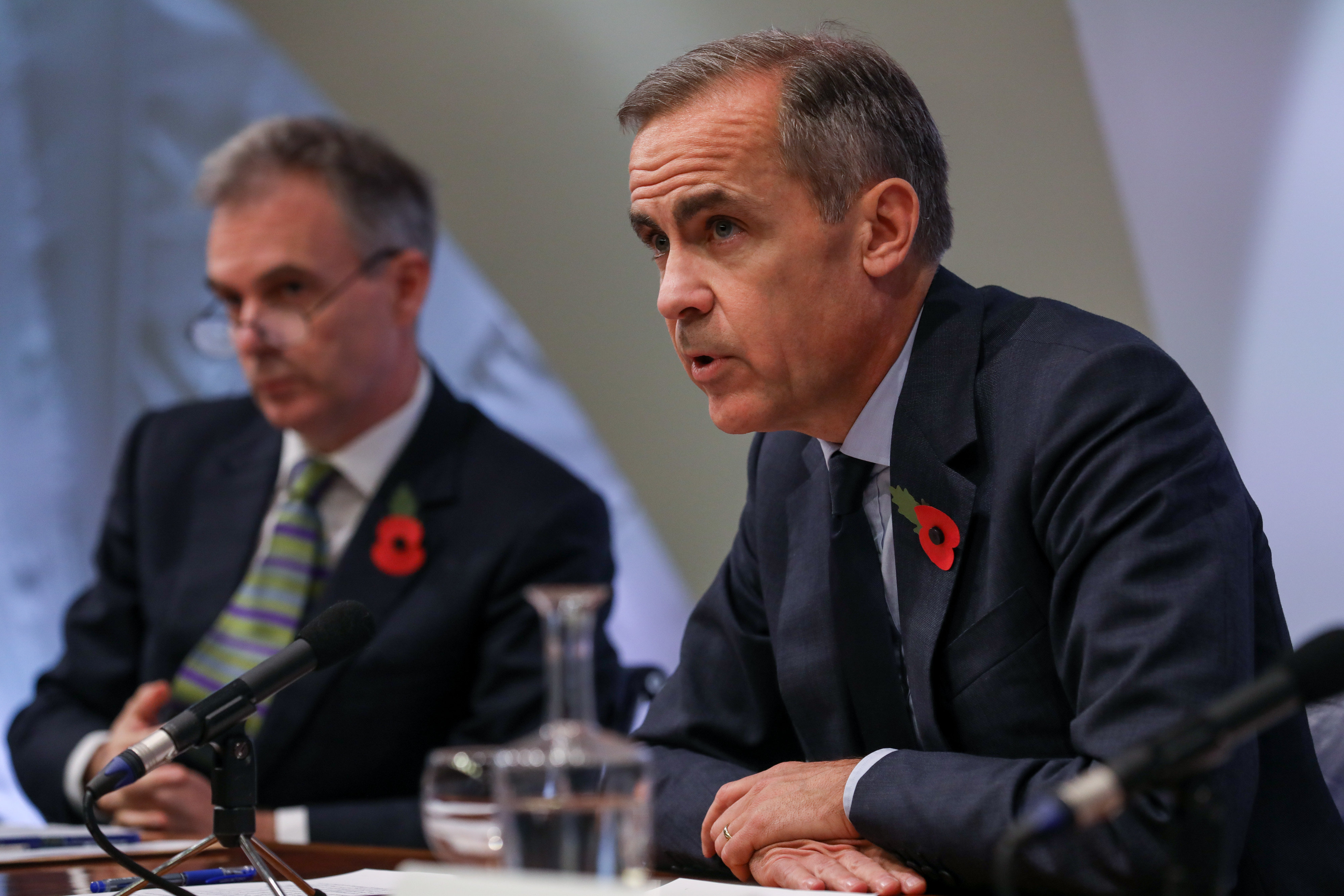<strong>Mark Carney, governor of the Bank of England, speaks about the decision to increase interest rates in London on Thursday</strong>