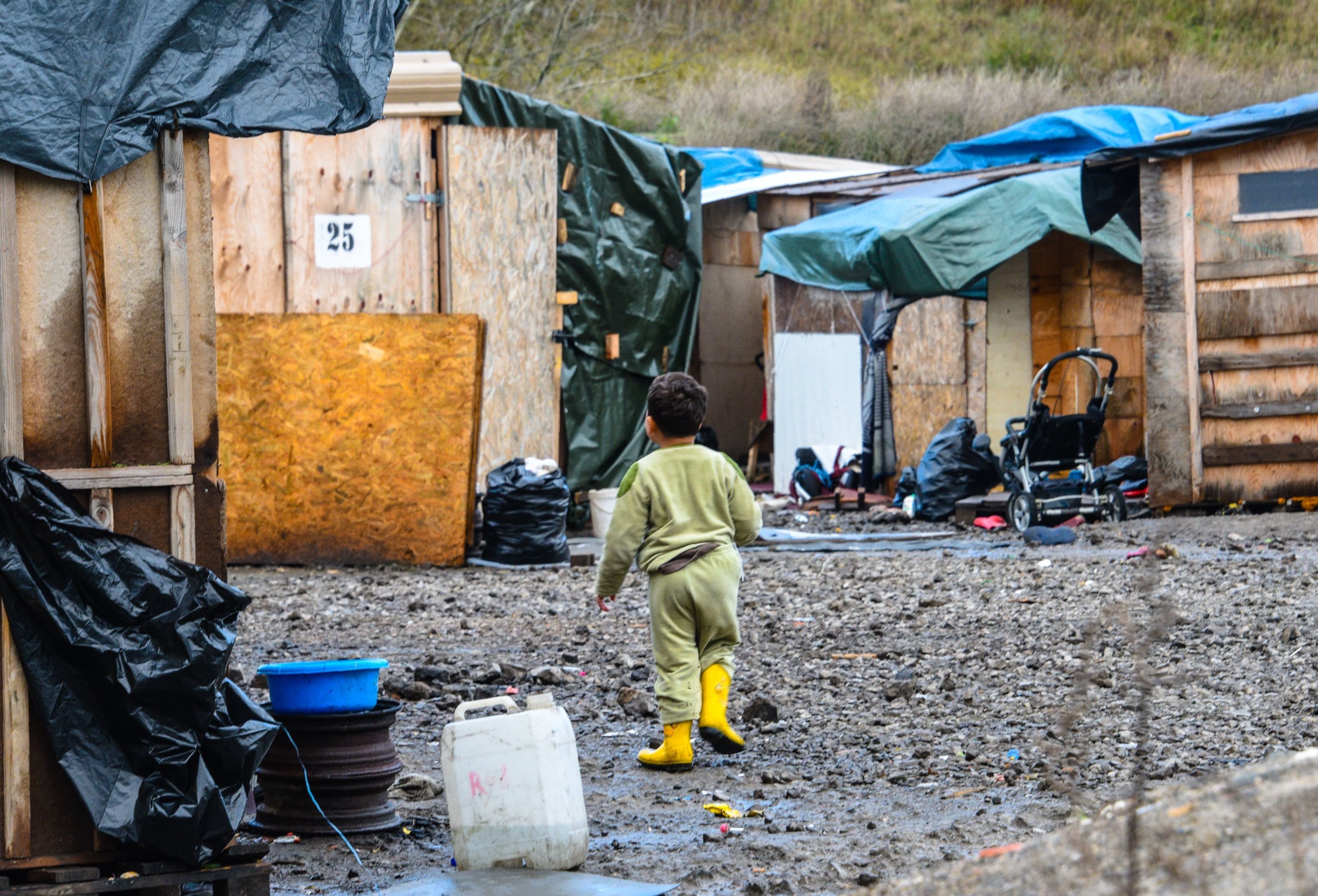 <strong>A child refugee in a migrant camp in France last year&nbsp;</strong>