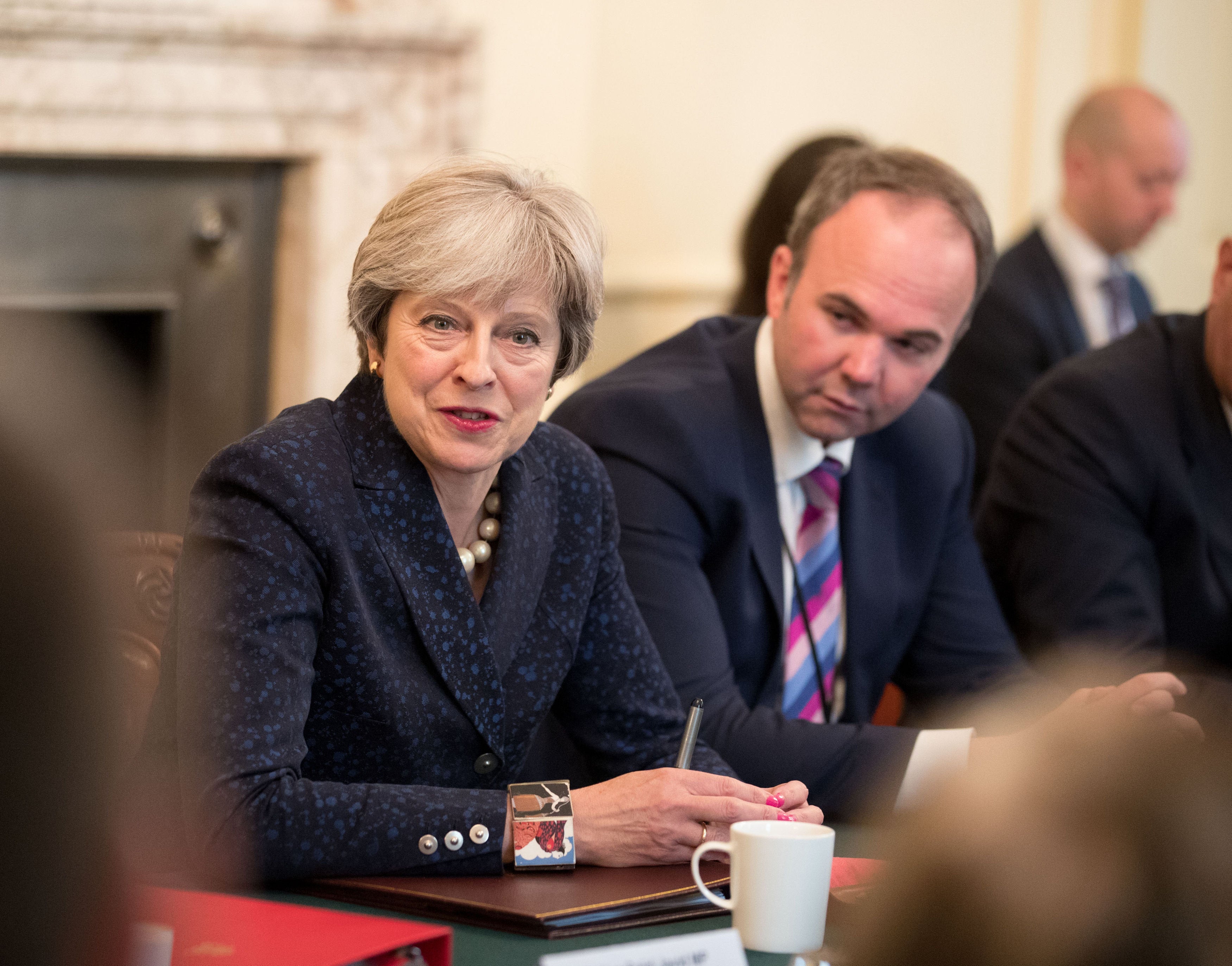 Theresa May and Gavin Barwell.