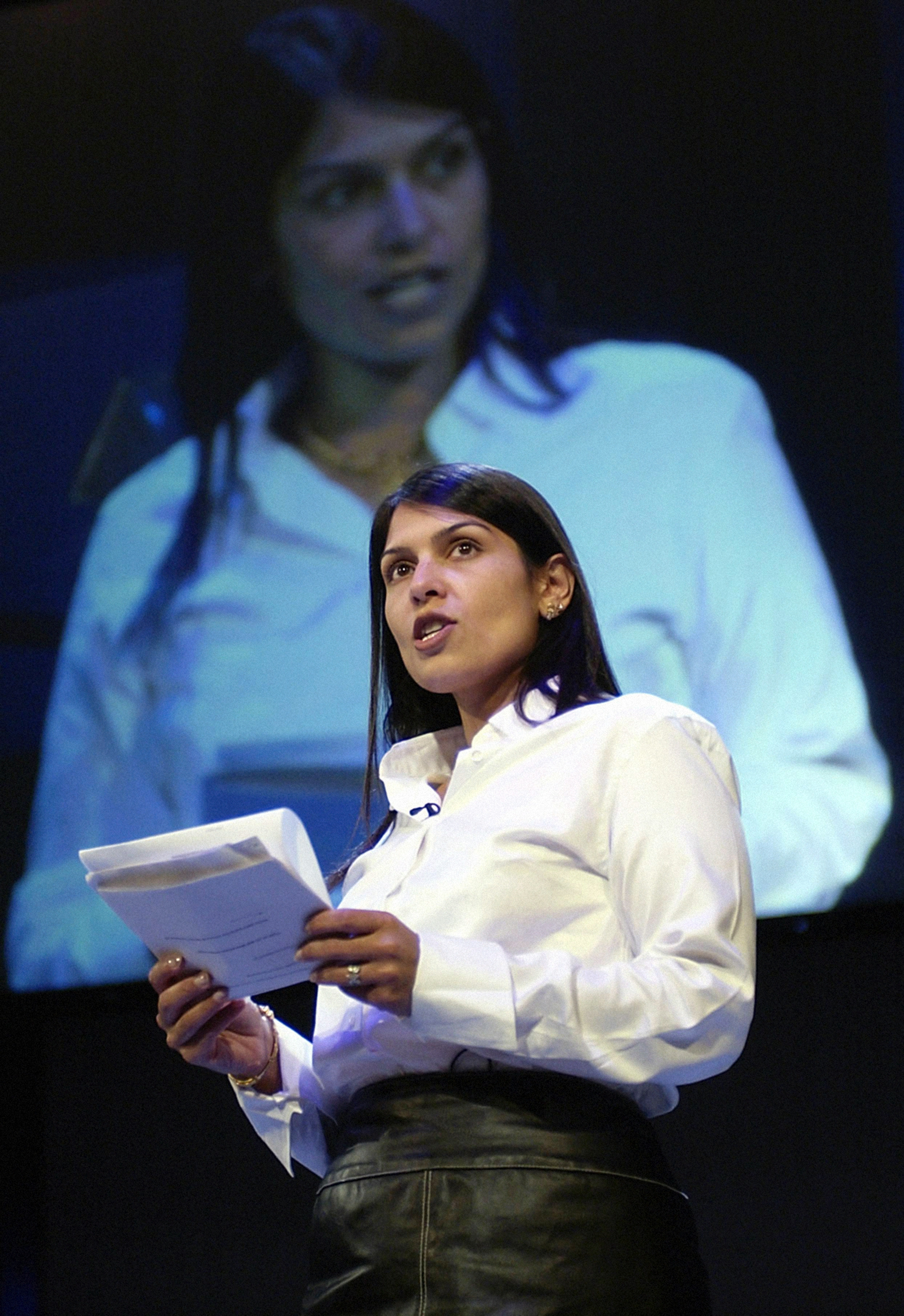 <i>Priti Patel at the Conservative Party Conference in Bournemouth in 2002.</i>