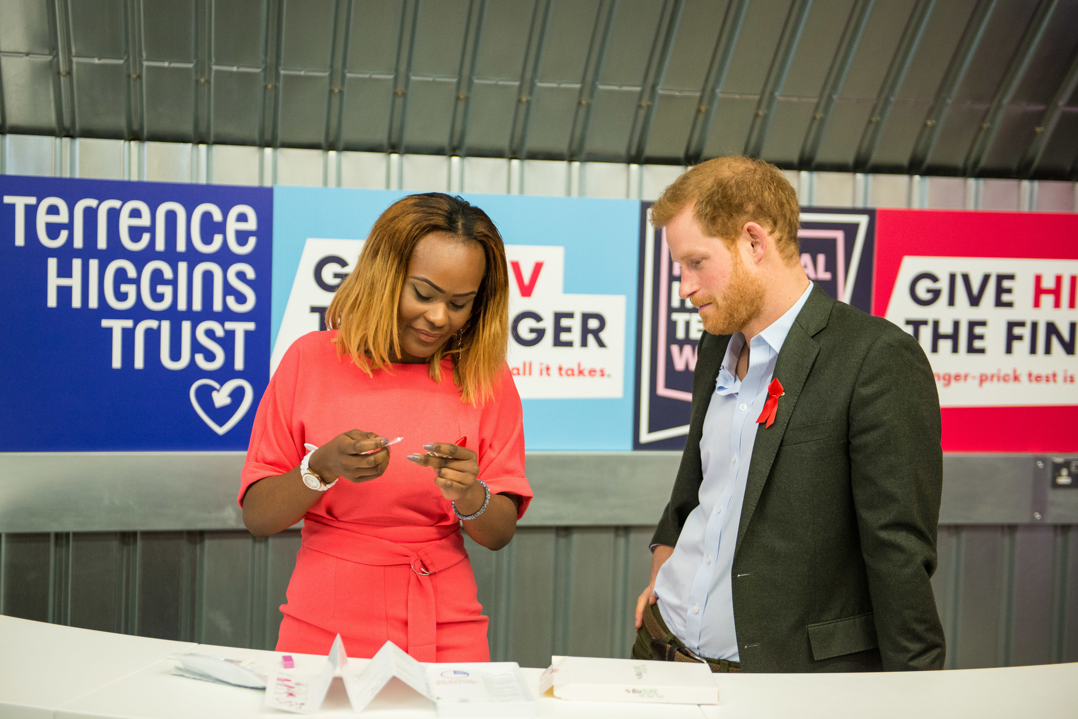 Prince Harry met with Yvette Twagiramariya&nbsp;who took a live HIV test.