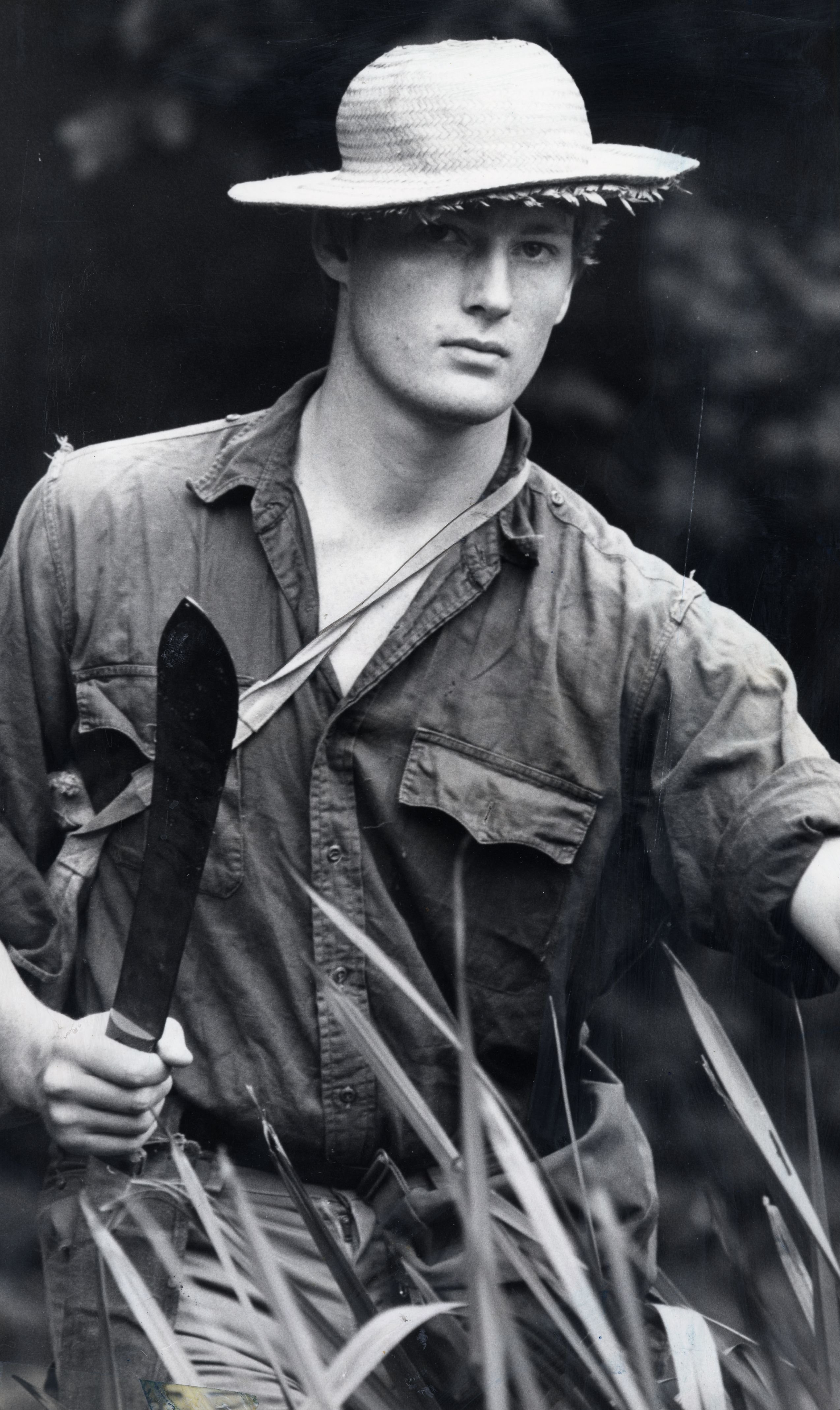 <strong>Allen pictured exploring in the south American rainforests in 1983</strong>