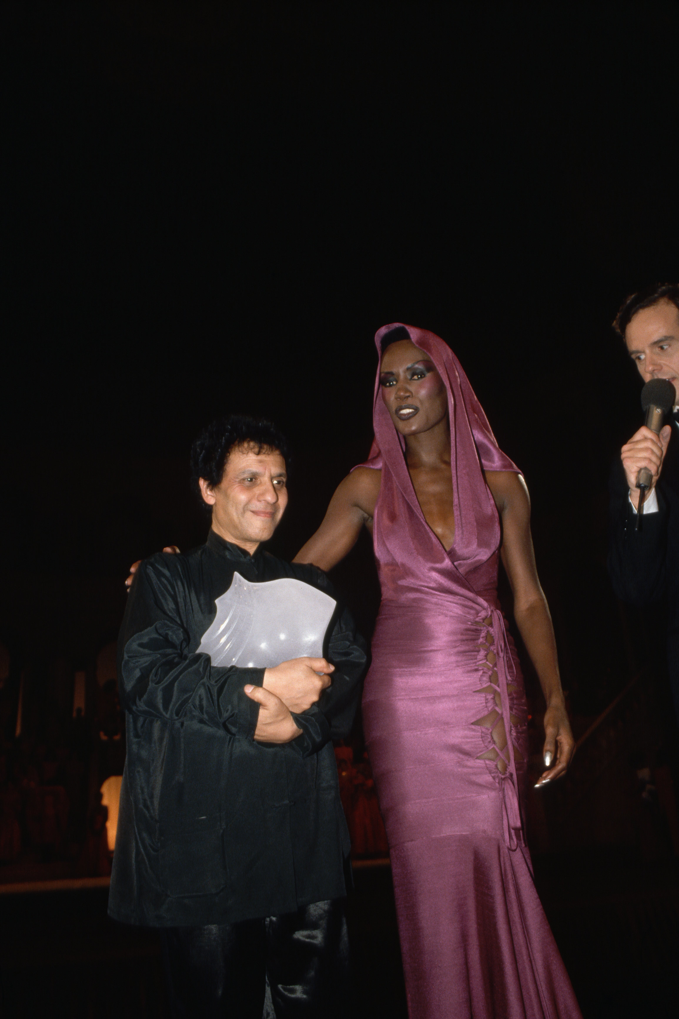 Azzedine Ala&iuml;a and Grace Jones at the Fashion Oscars.