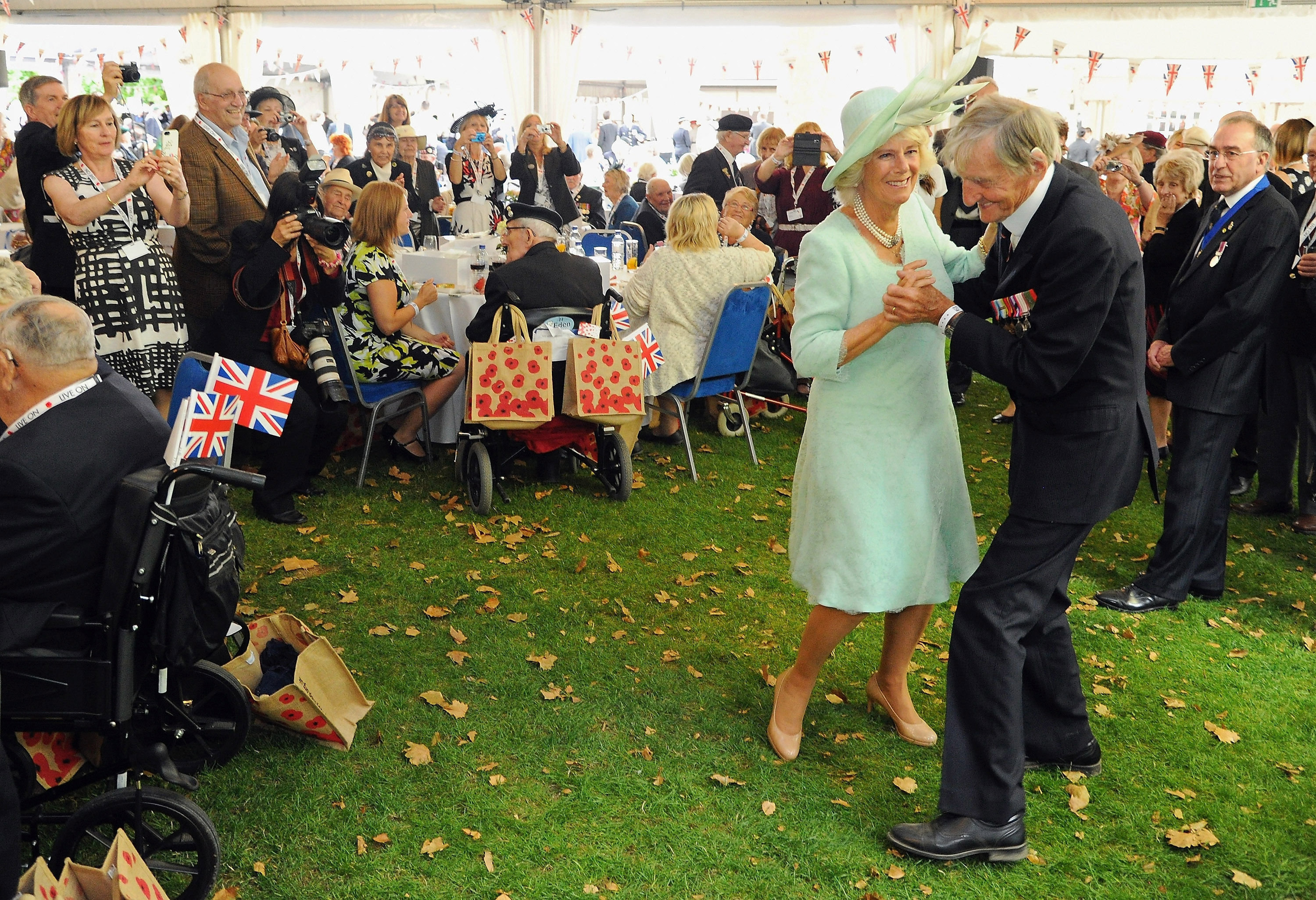 <strong>Jim Booth danced with the Duchess of Cornwall on the 70th Anniversary commemorations of VJ Day, at the Royal British Legion reception in the College Gardens of Westminster Abbey.</strong>