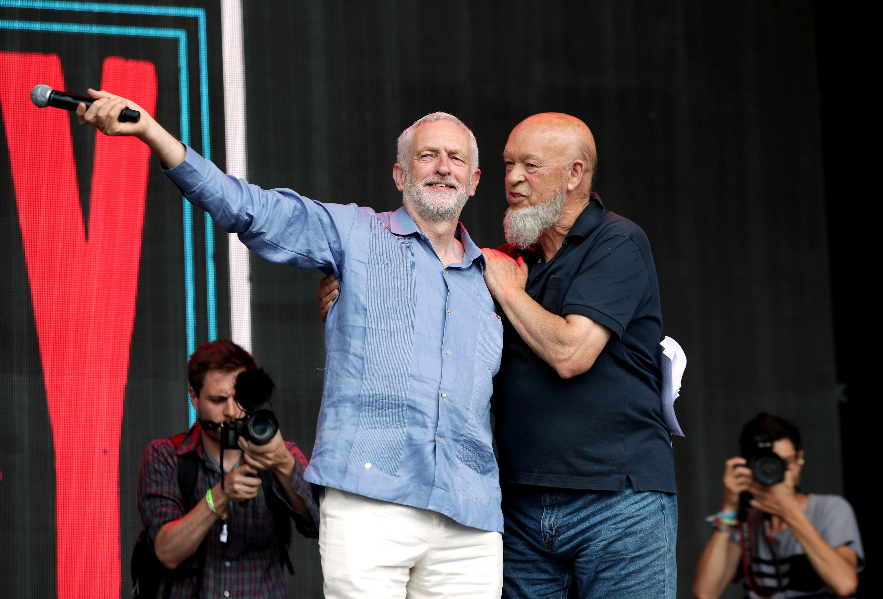 Jeremy Corbyn at Glastonbury in the summer of 2017.