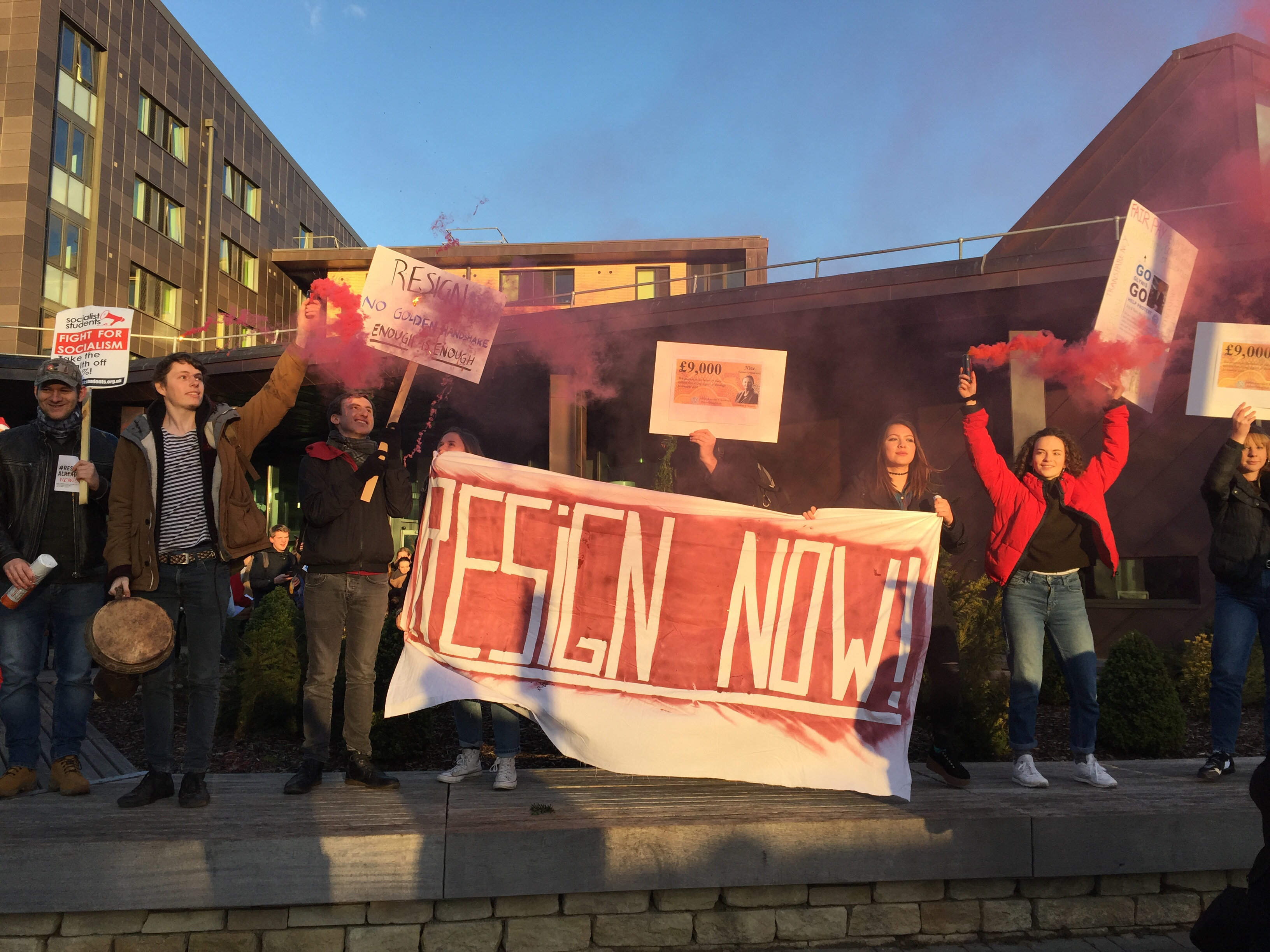 <strong>Bath students&nbsp;criticised&nbsp;the university's vice-chancellor during the protest, demand she resign immediately</strong>