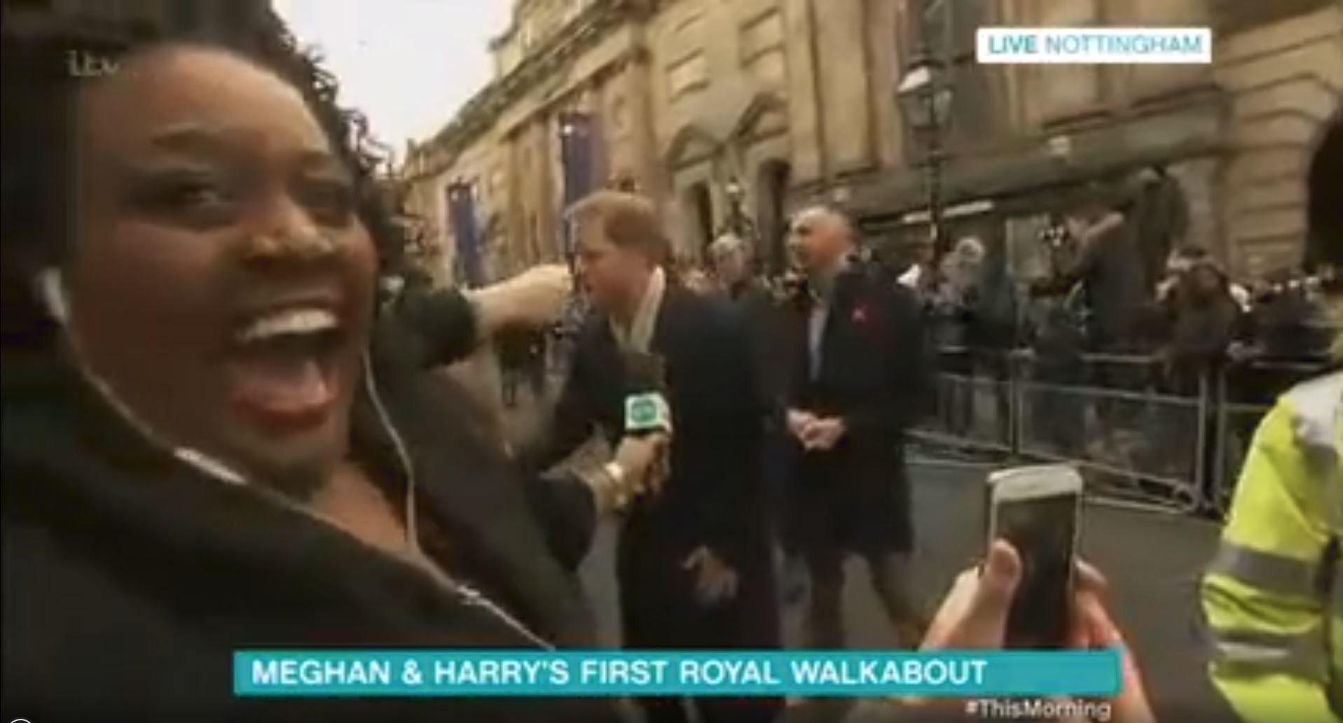 <strong>Alison Hammond couldn't contain her excitement as she covered Prince Harry and Meghan Markle's first public appearance</strong>