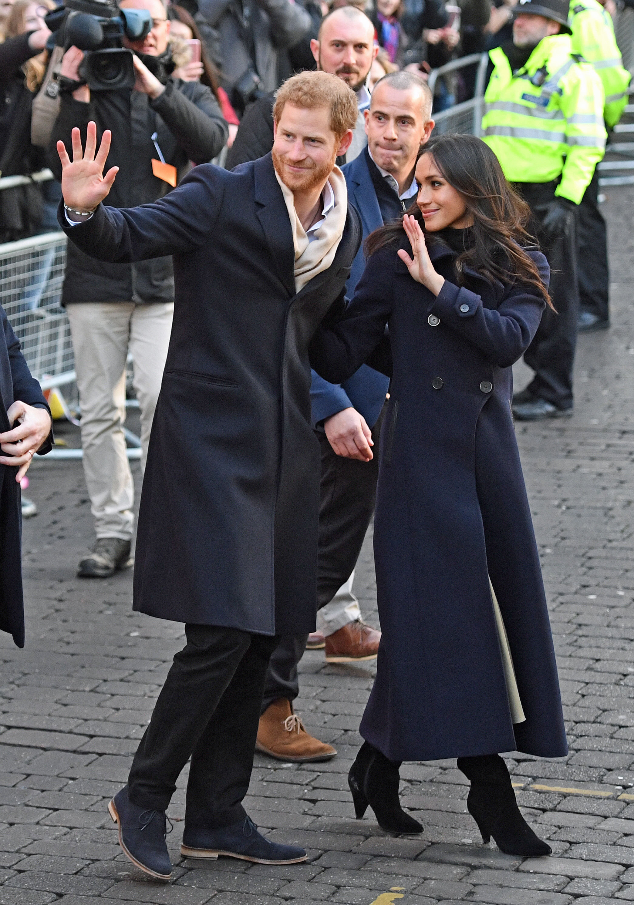 <strong>The pair both opted for dark blue coats for the occasion&nbsp;</strong>