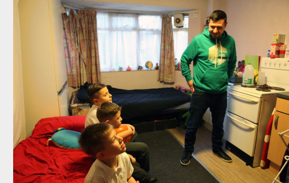 <strong>Families placed into emergency B&amp;Bs and hostels often live in a single room, with parents sharing the bed with children, the Shelter report found</strong>