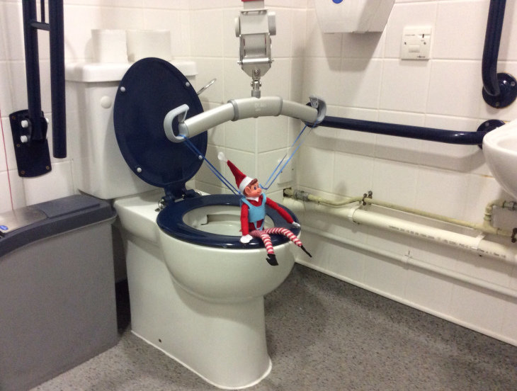 Alfie shows how crucial hoists are in disabled toilets.&nbsp;