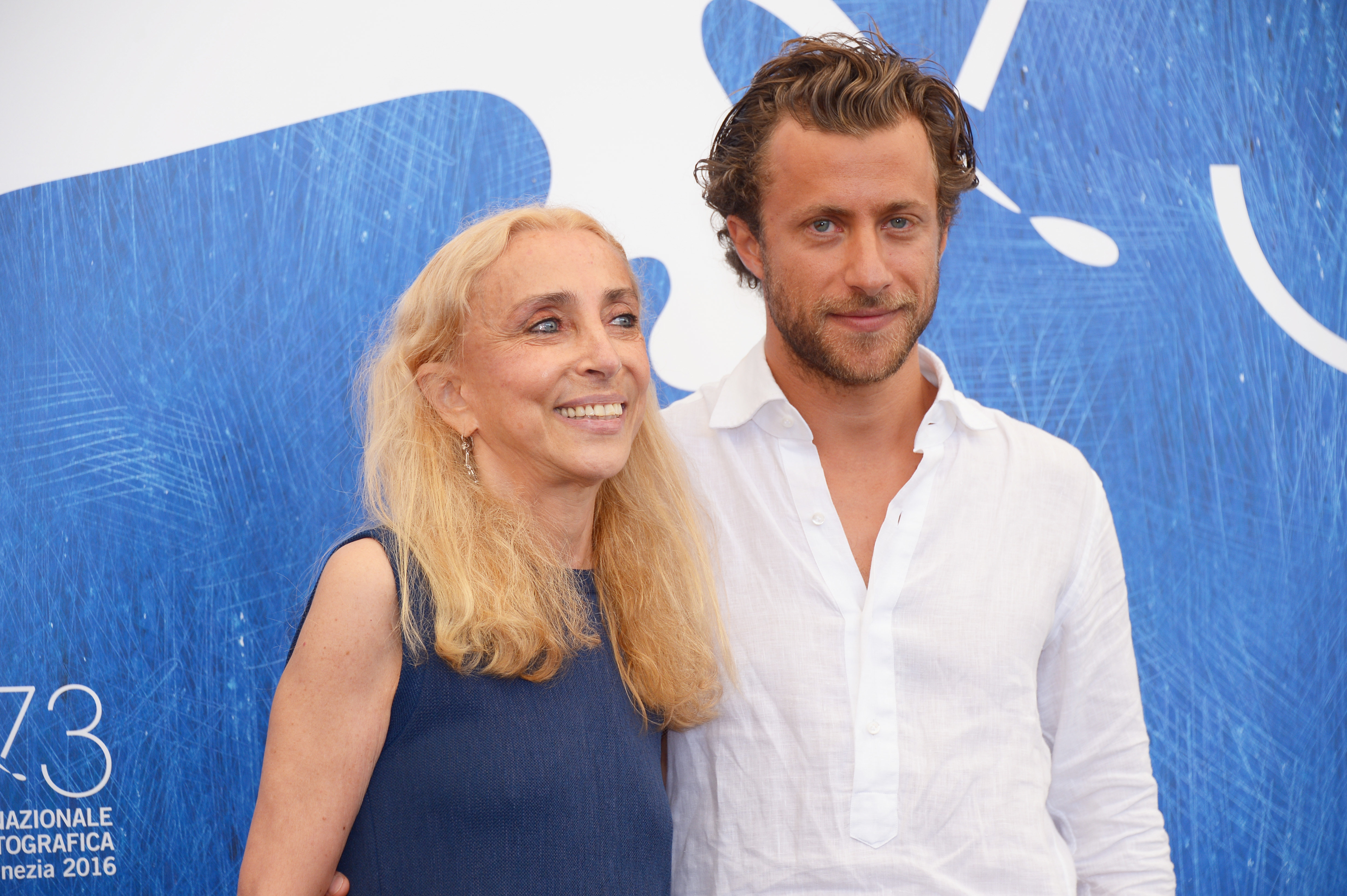 Franca Sozzani and Francesco Carrozzini attend the photocall of 'Francs: Chaos And Creation' on 2 September 2016.