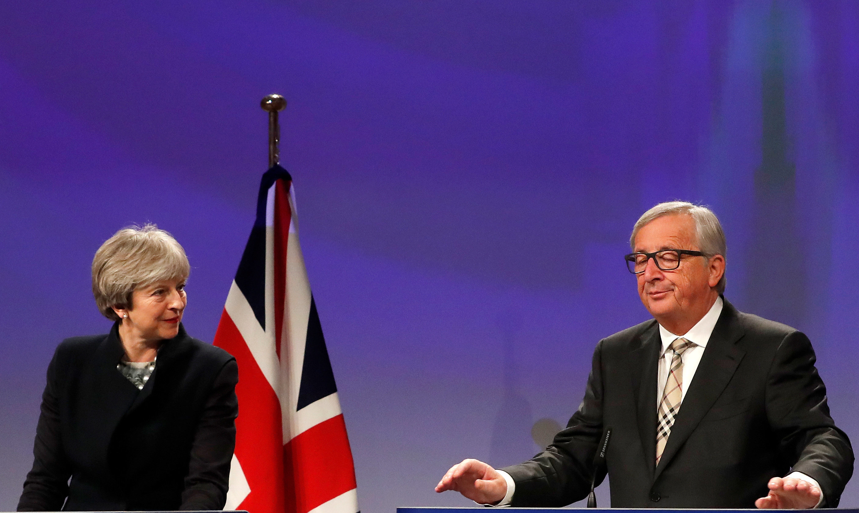 <strong>Theresa May and&nbsp;European Commission President Jean-Claude Juncker earlier this week.</strong>
