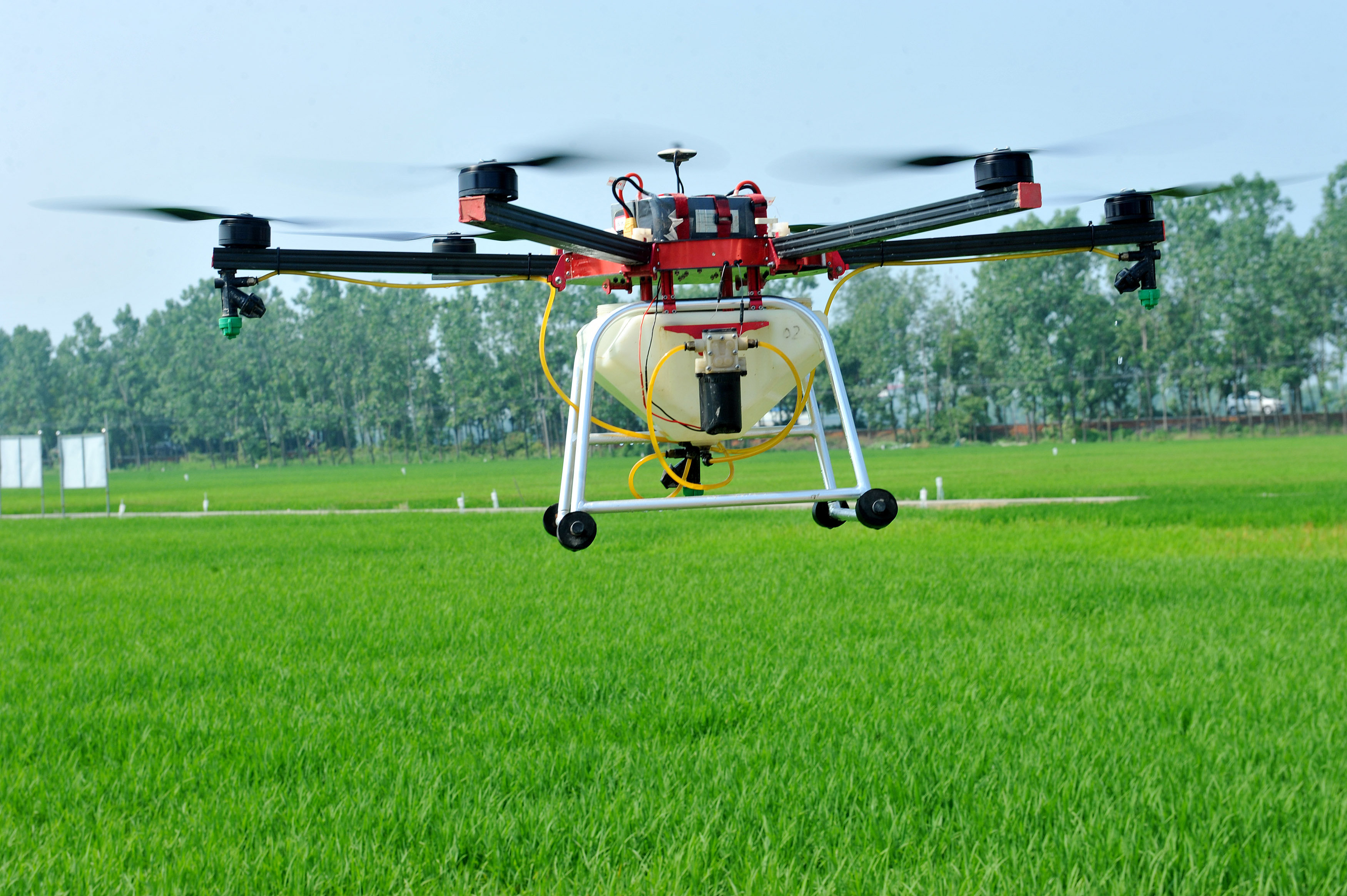 Drones have been used across all industries from policing to this agricultural drone that can spray pesticide on crops.