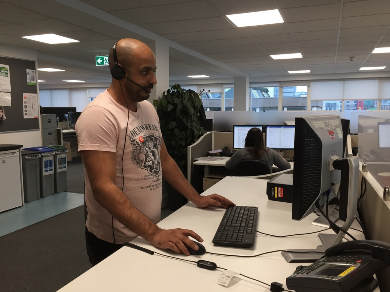 <strong>A helpline advisor takes a call at the charity's hub in Sheffield </strong>