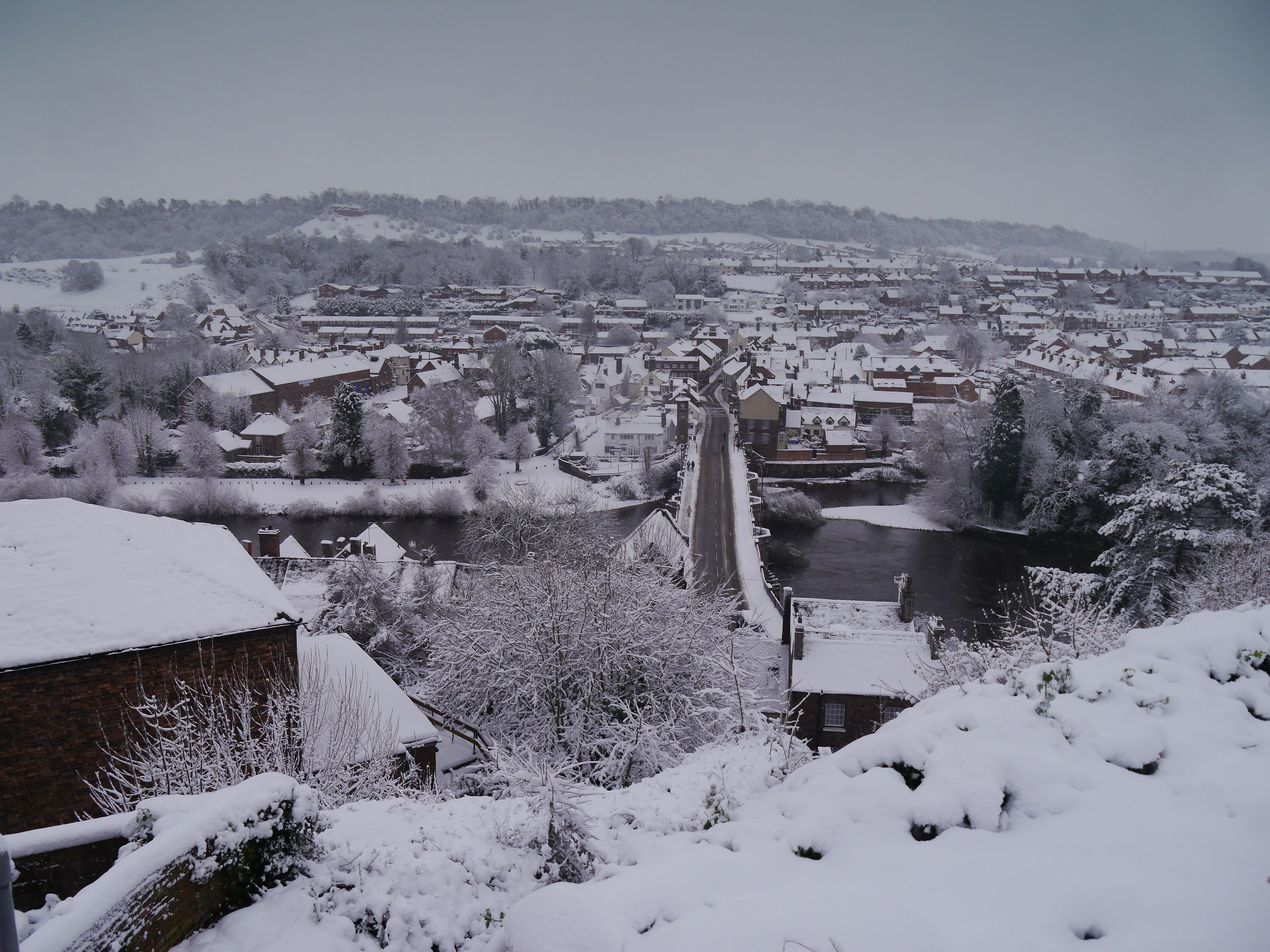 <strong>The scene in Bridgnorth, Shropshire, on Sunday morning</strong>