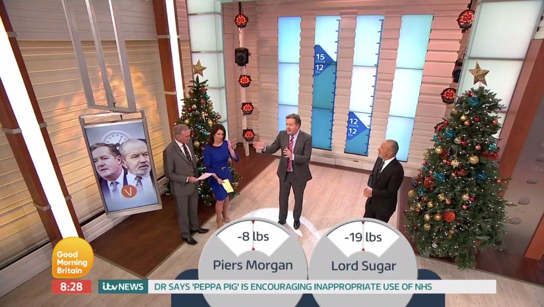 <strong>Piers Morgan lost his weight loss challenge to Lord Sugar</strong>