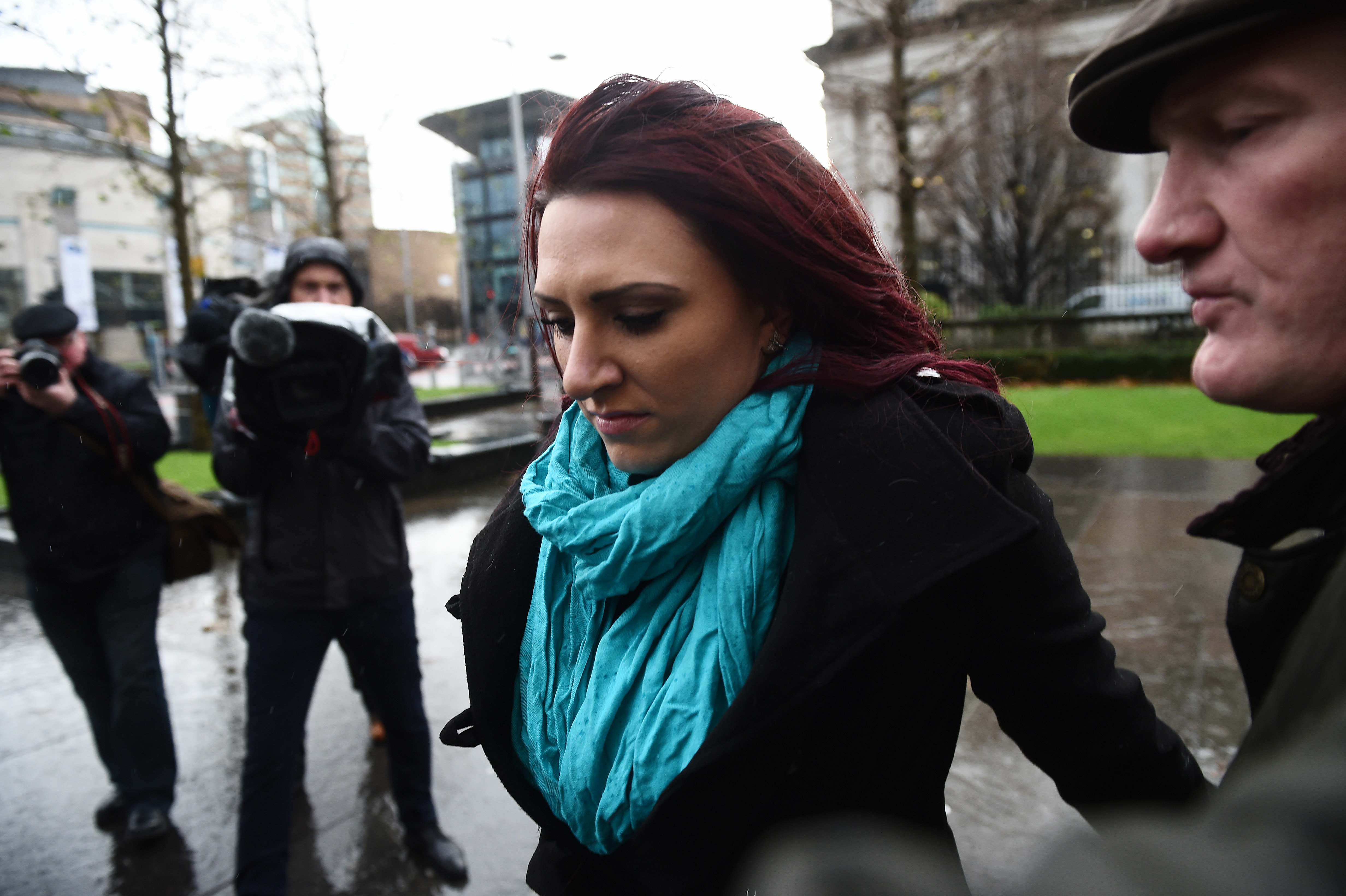 <strong>Jayda Fransen arriving at Belfast Laganside Courts on Thursday morning&nbsp;</strong>