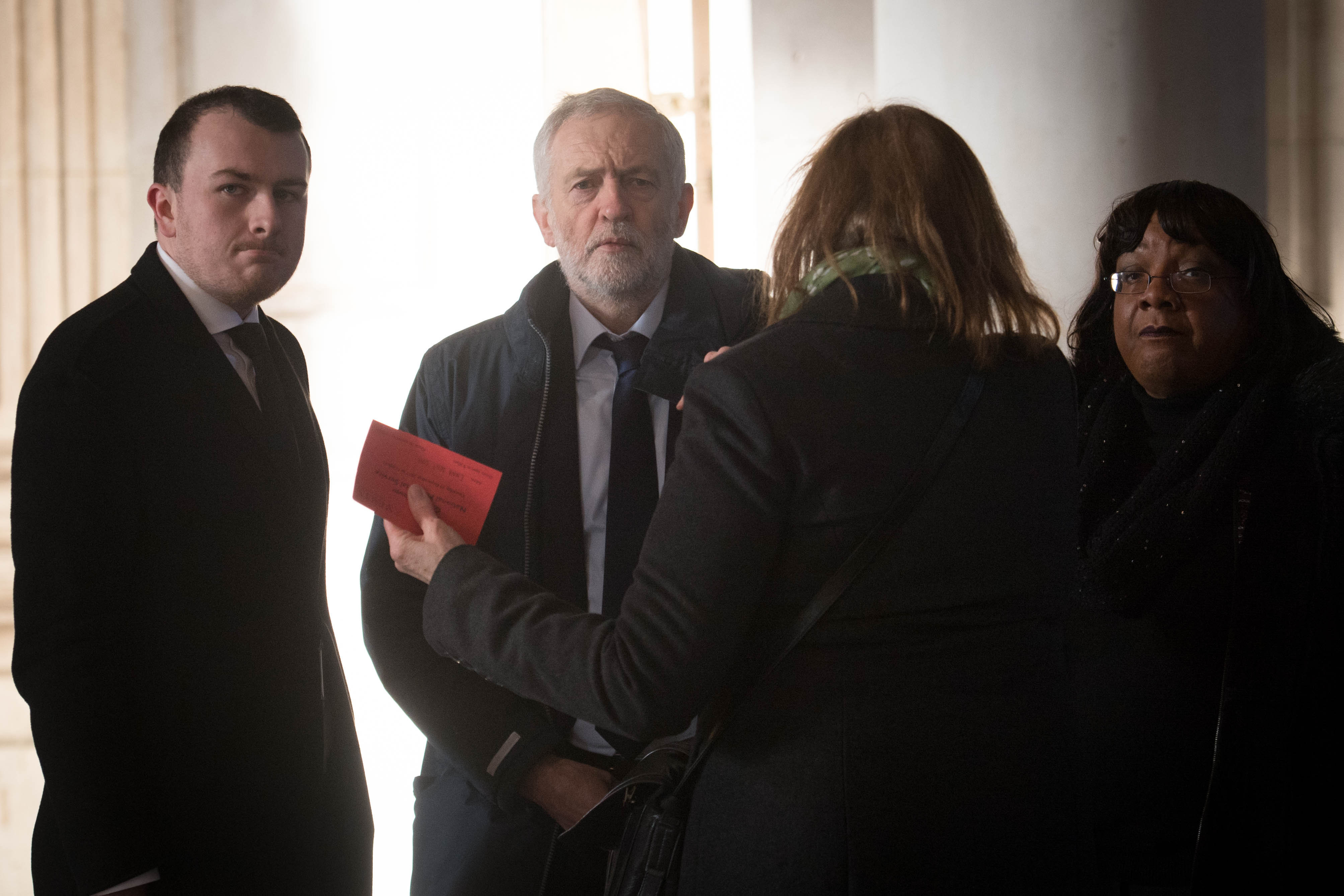 Labour Party leader Jeremy Corbyn&nbsp;and shadow home secretary Diane Abbott attend the Grenfell Memorial