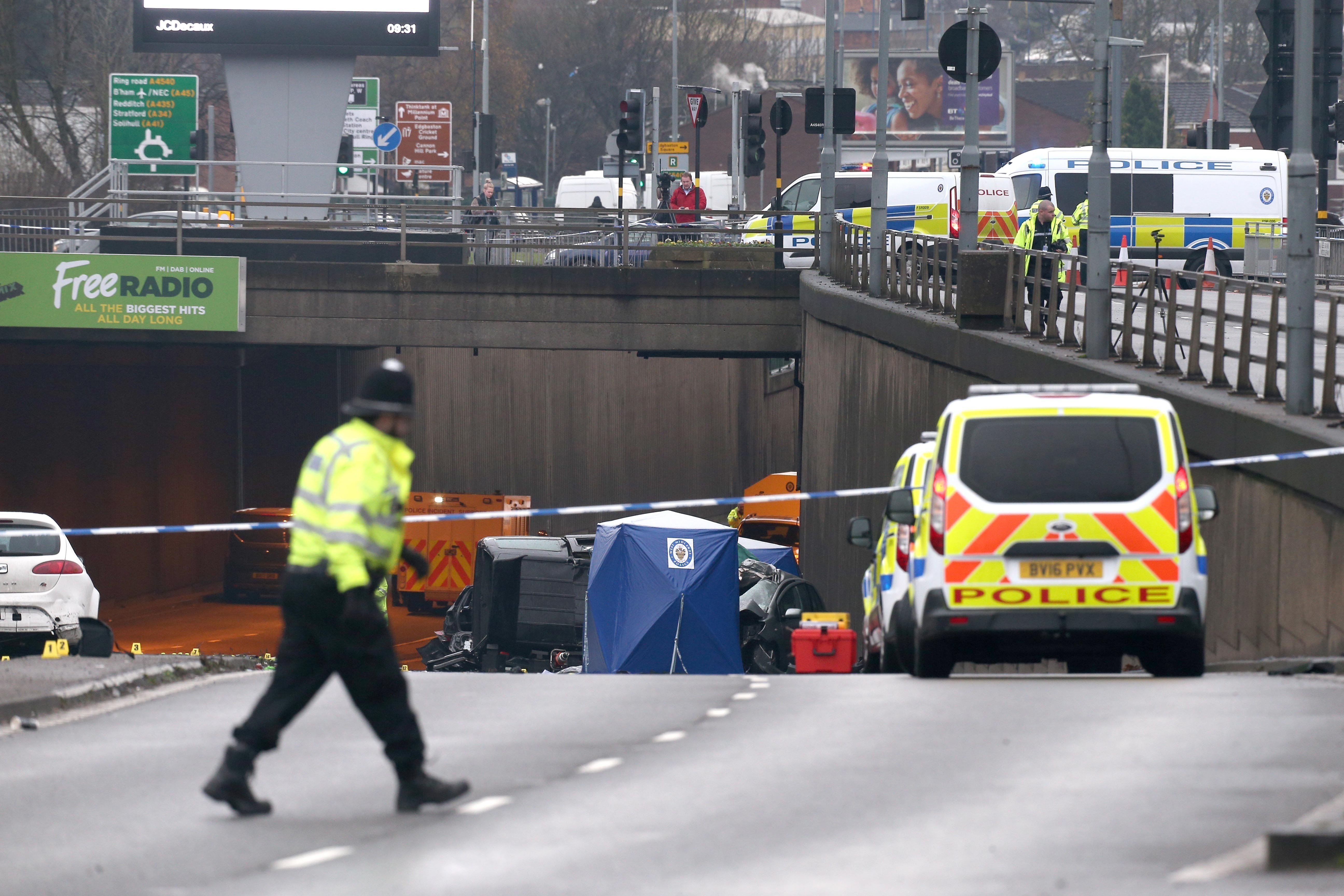 <strong>Six people have died and one person is critically injured after a multi-vehicle crash in Birmingham in the early hours of Sunday morning.</strong>