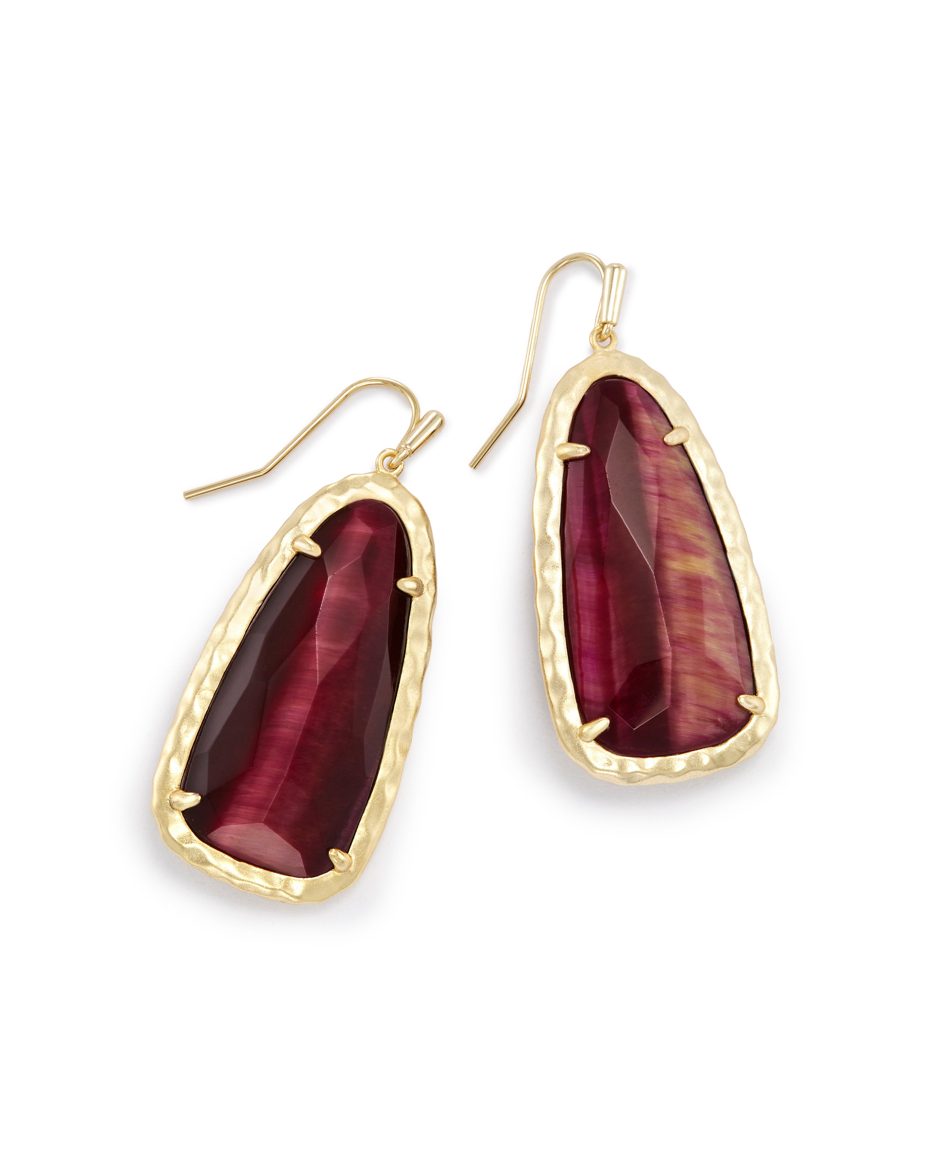 Lyn Drop Earrings in Bordeaux Tiger's Eye, &pound;55.93.