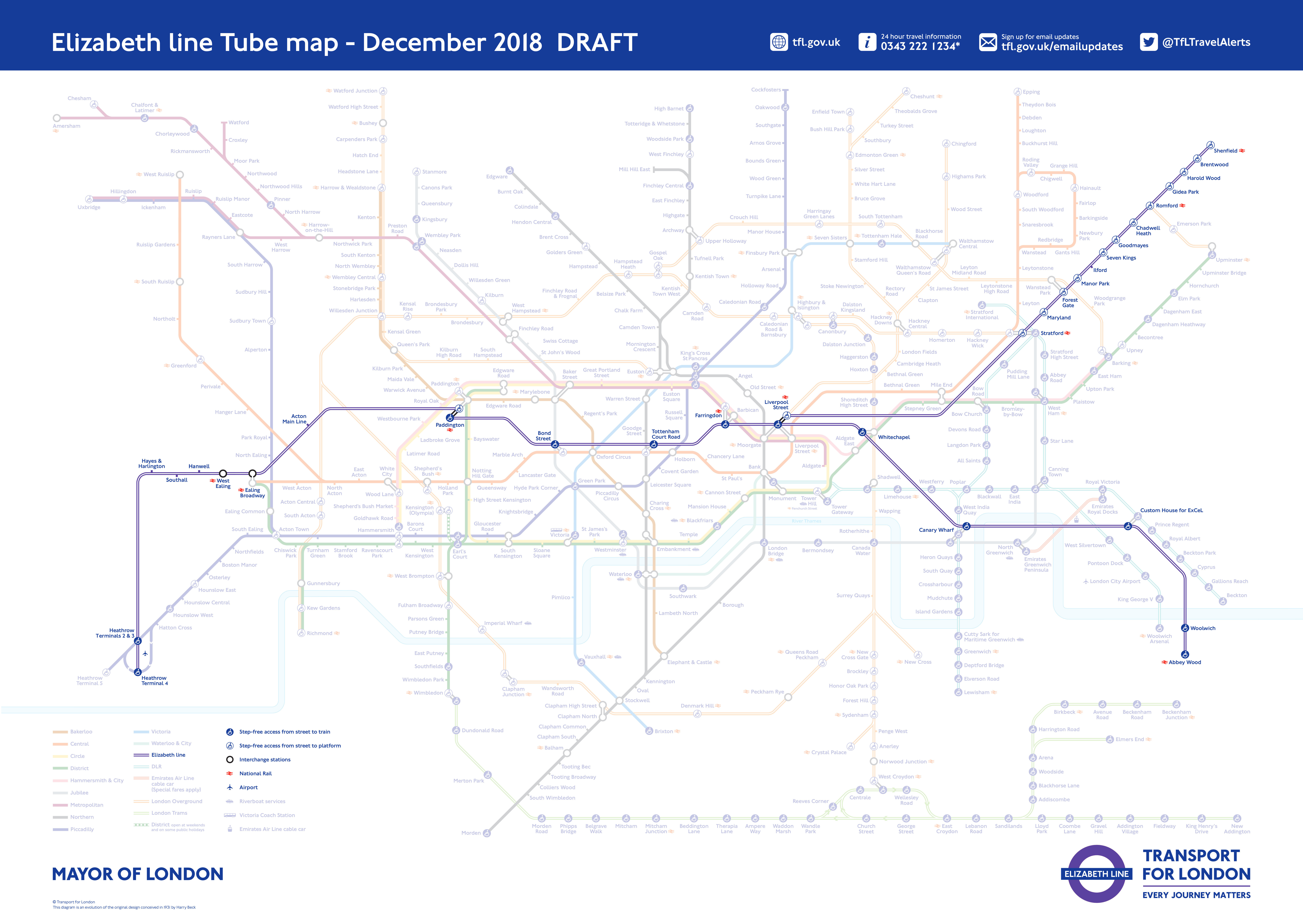 The new Elizabeth line is featured in TfL's latest tube map&nbsp;