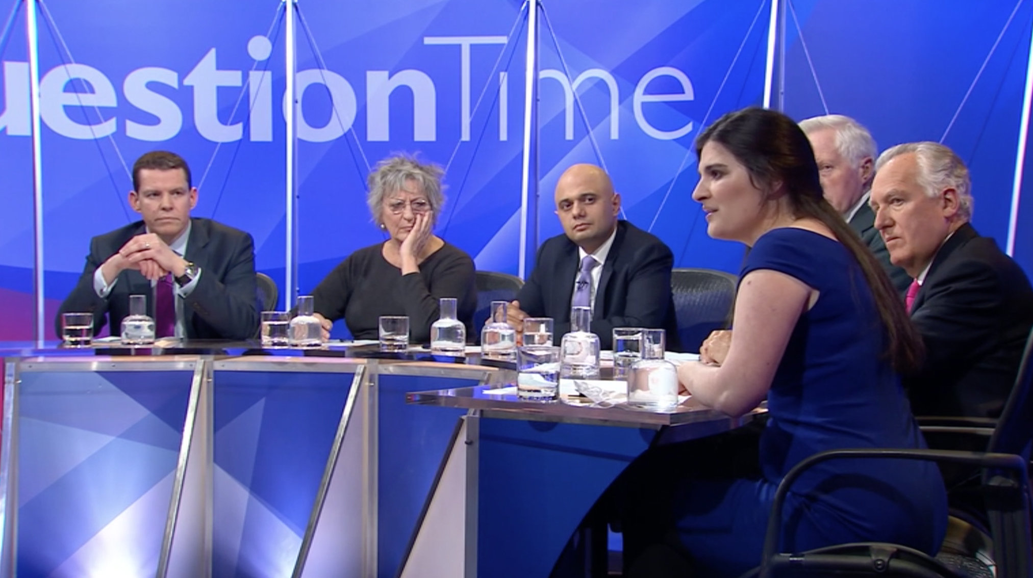 Kate Maltby (fourth from left) on BBC's Question Time.