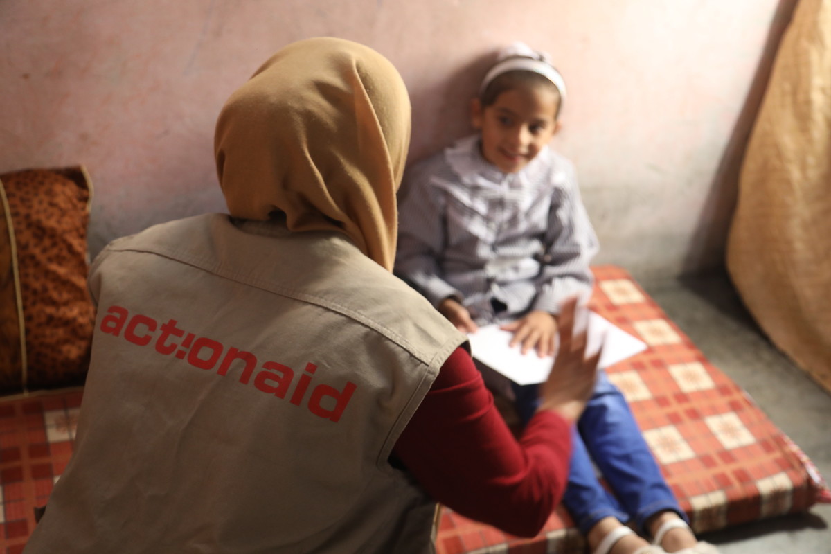 Girls in Gaza are encouraged to draw pictures as it helps them to process their trauma 