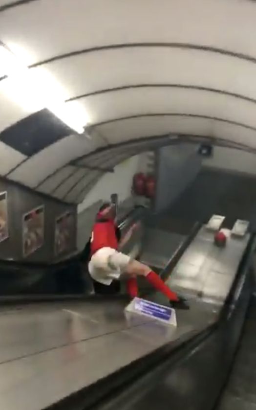 <strong>Andrews was catapulted off the escalator&nbsp;</strong>