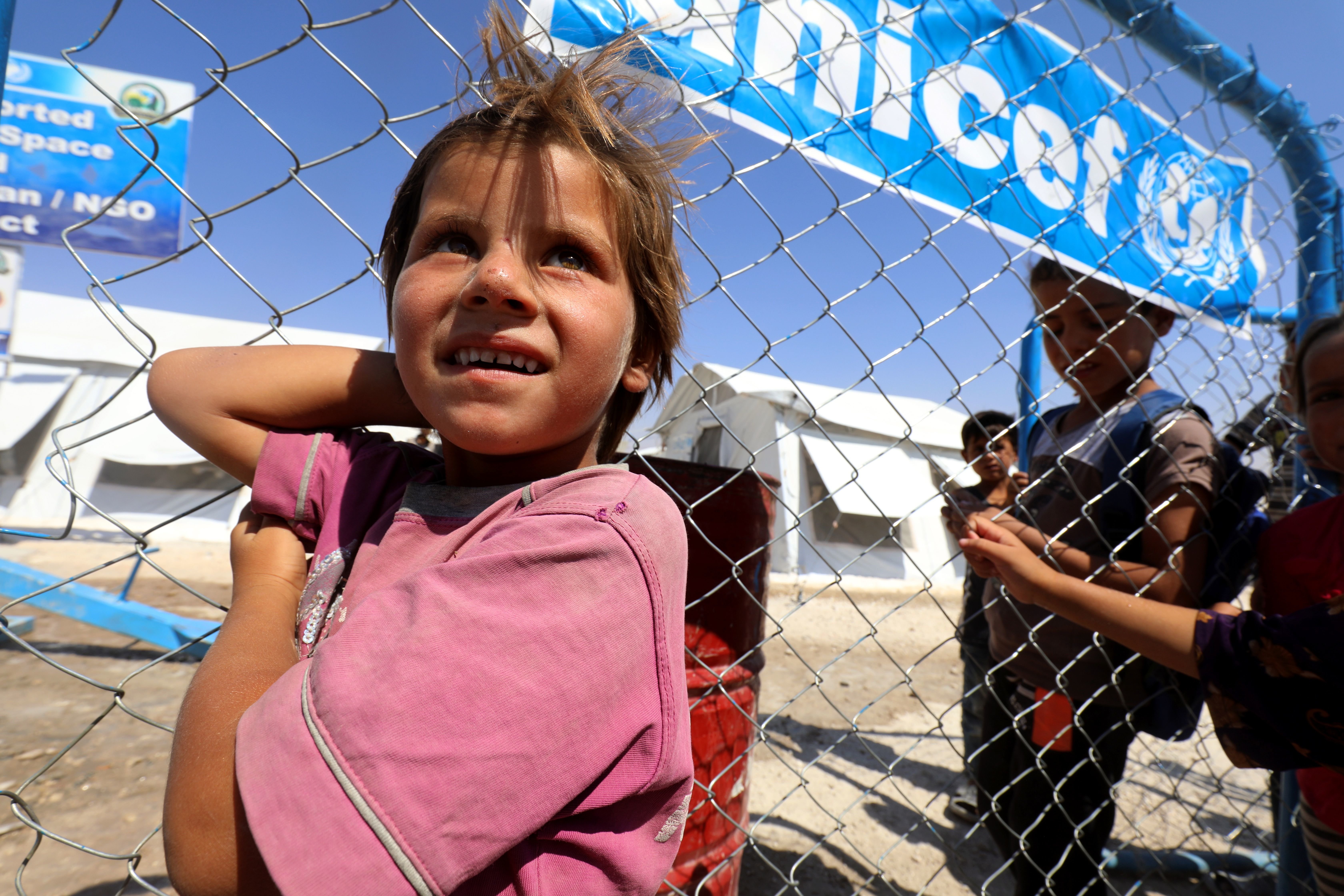 A refugee at a camp in Ain Issa, Syria