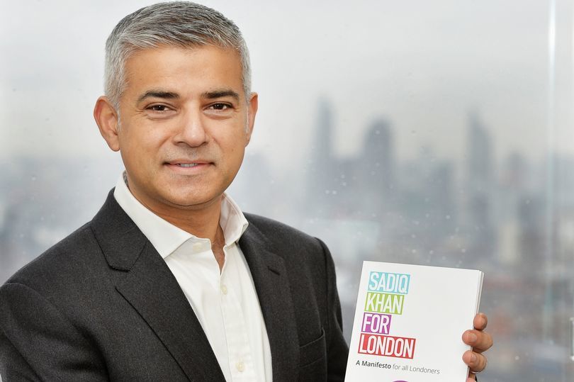 Sadiq Khan delivering his manifesto in 2016.