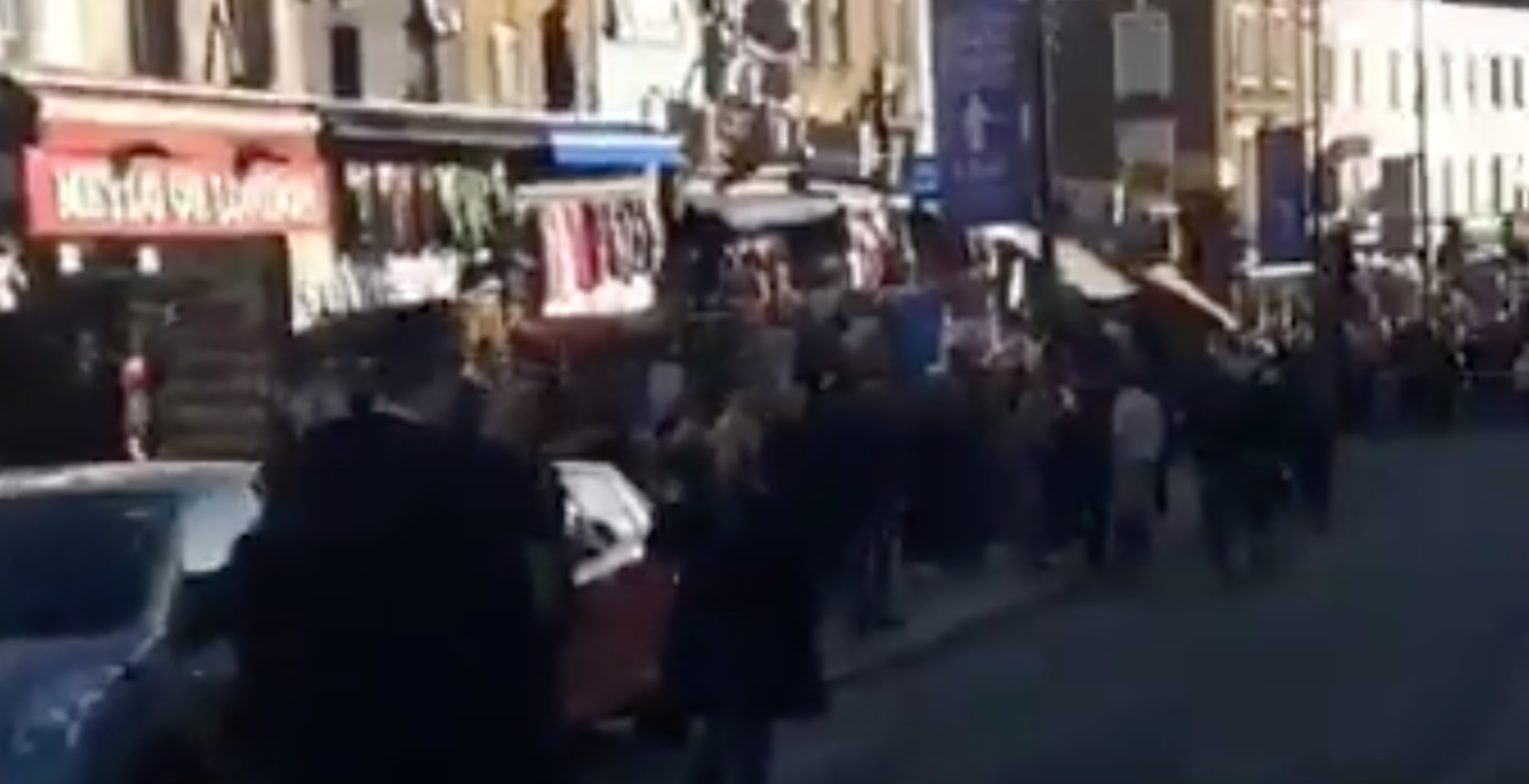 <strong>Videos from the scene showed police officers securing the busy market area in north London</strong>