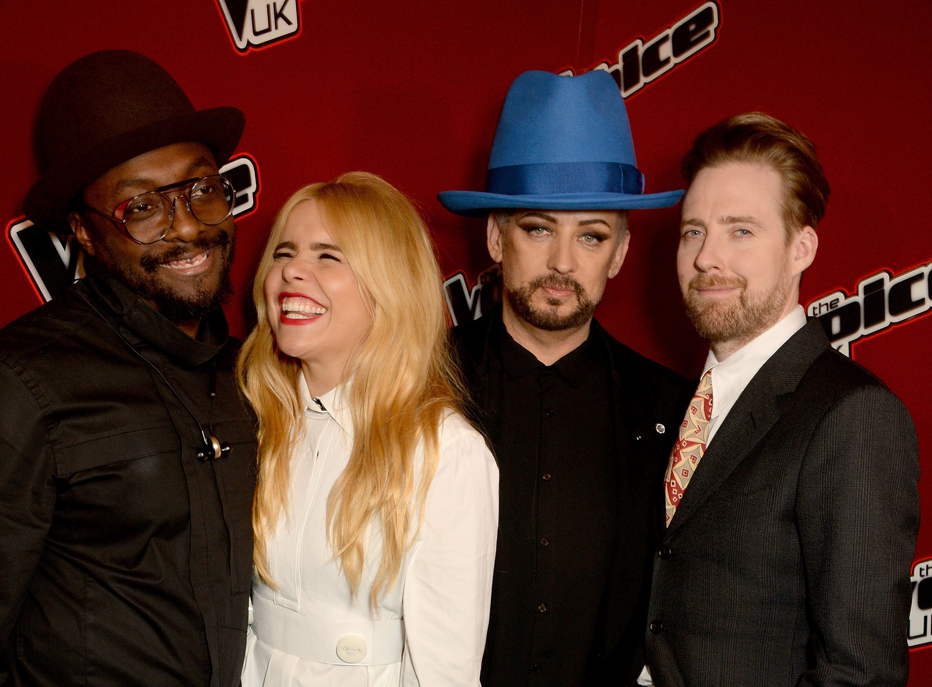 <strong>Paloma with her former 'Voice' co-stars Ricky Wilson, Boy George and will.i.am</strong>